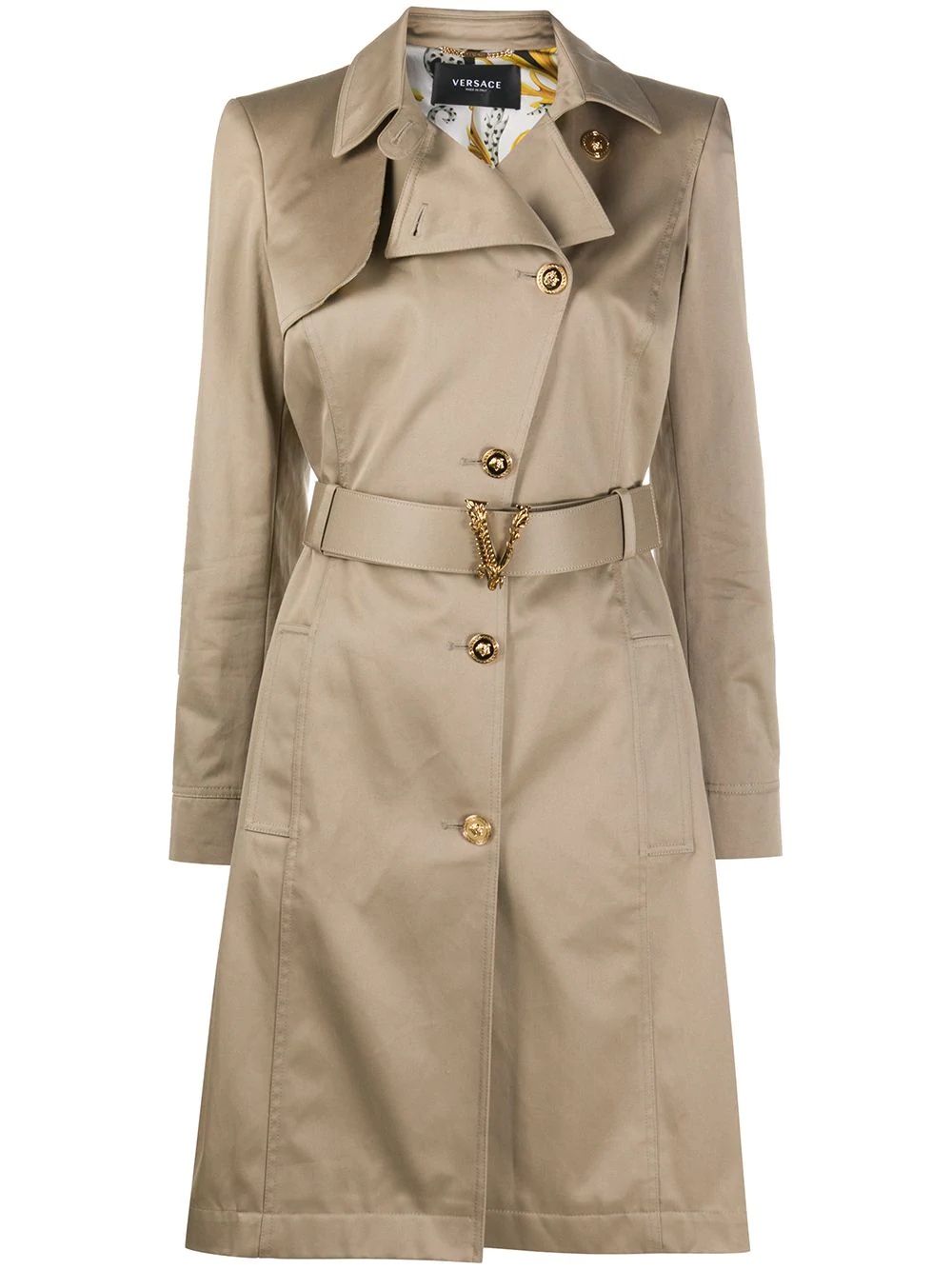 asymmetric fastening trench coat - 1