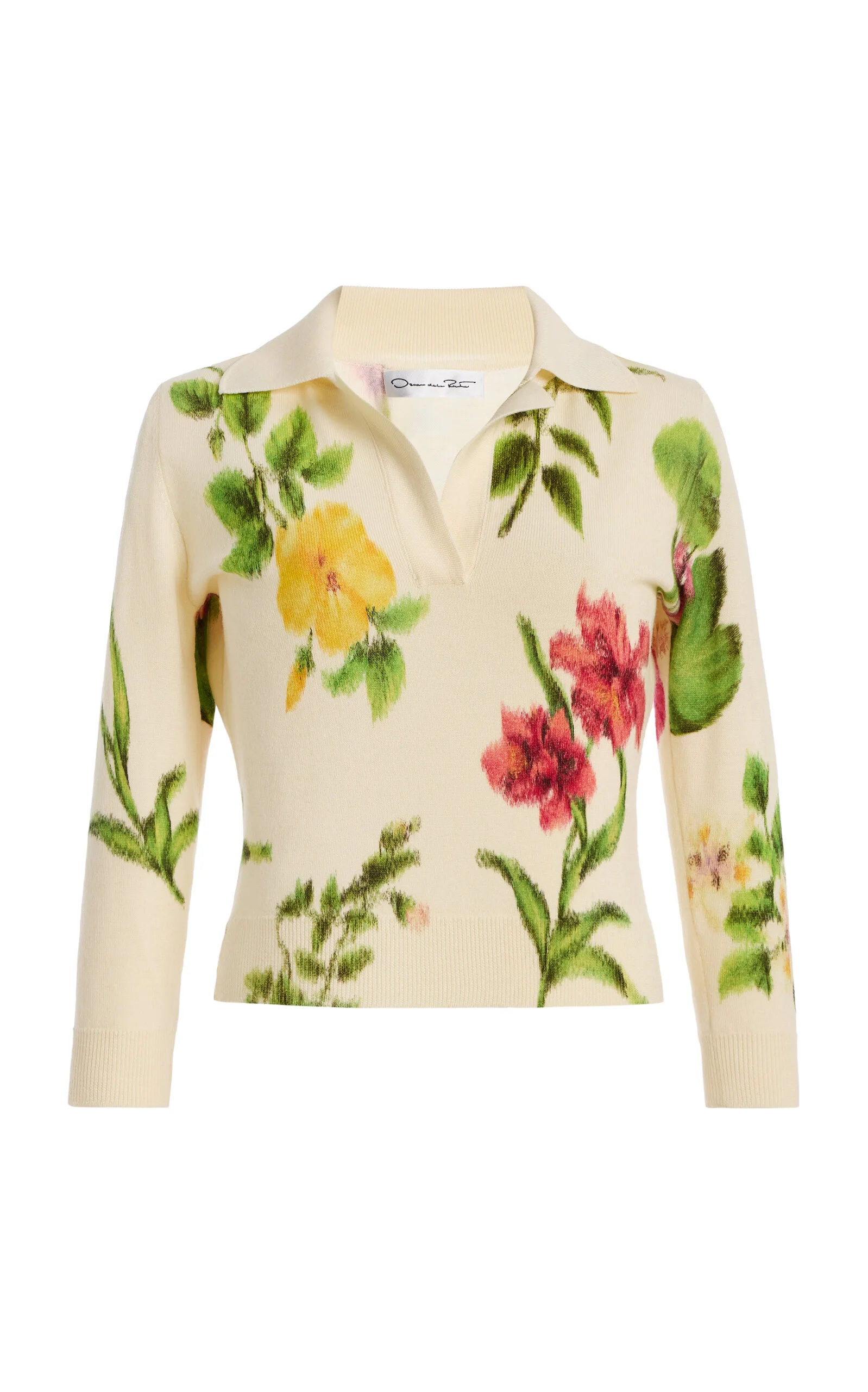Toile-Printed Virgin-Wool Top ivory - 1
