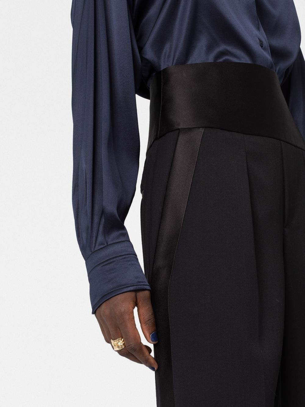 wide-leg high-waisted trousers - 5
