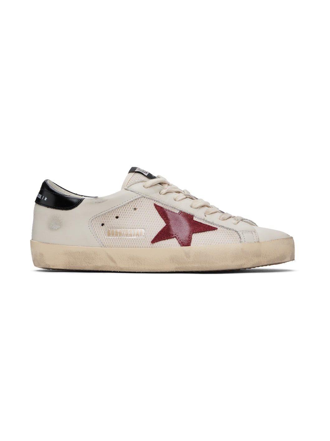 Off-White & Burgundy Super-Star Double Quarter Sneakers - 1