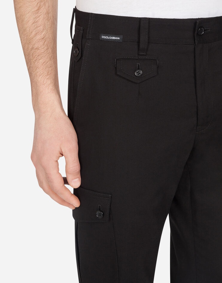 Stretch cotton cargo pants - 4