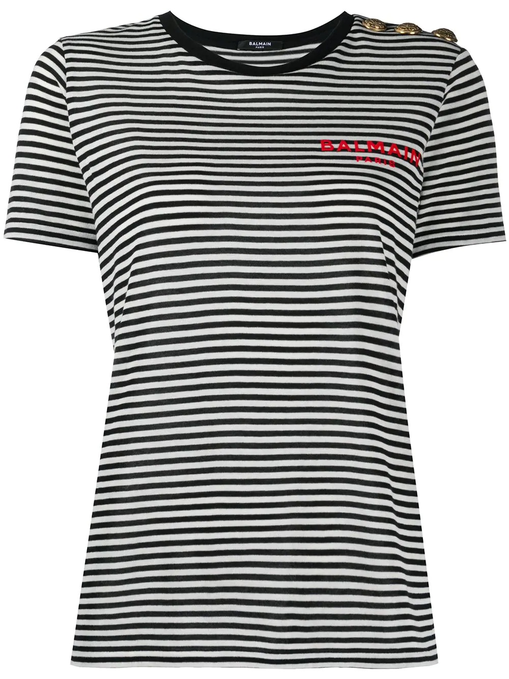 logo print striped T-shirt - 1