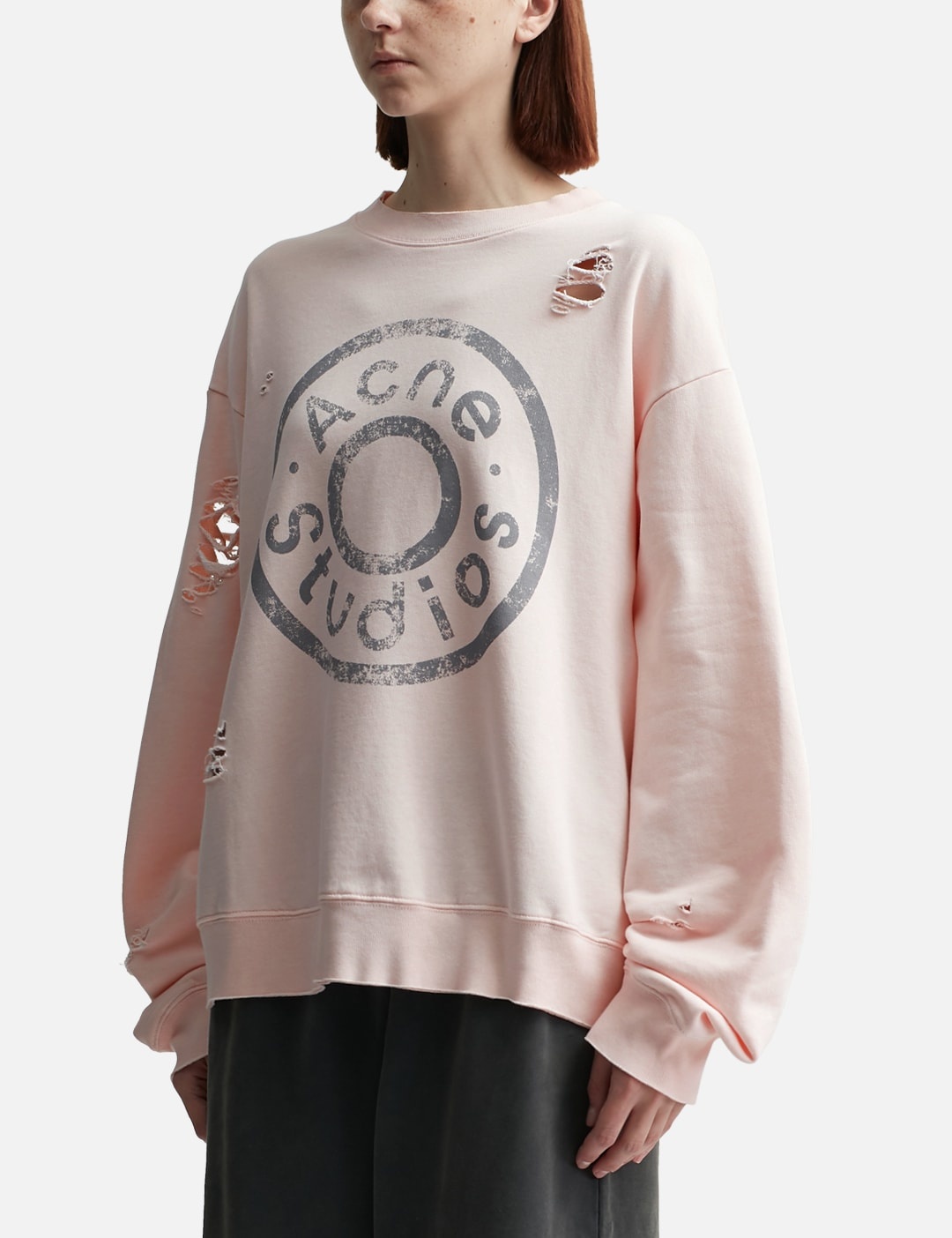 LOGO PRINT DISTRESSED SWEATER - 2