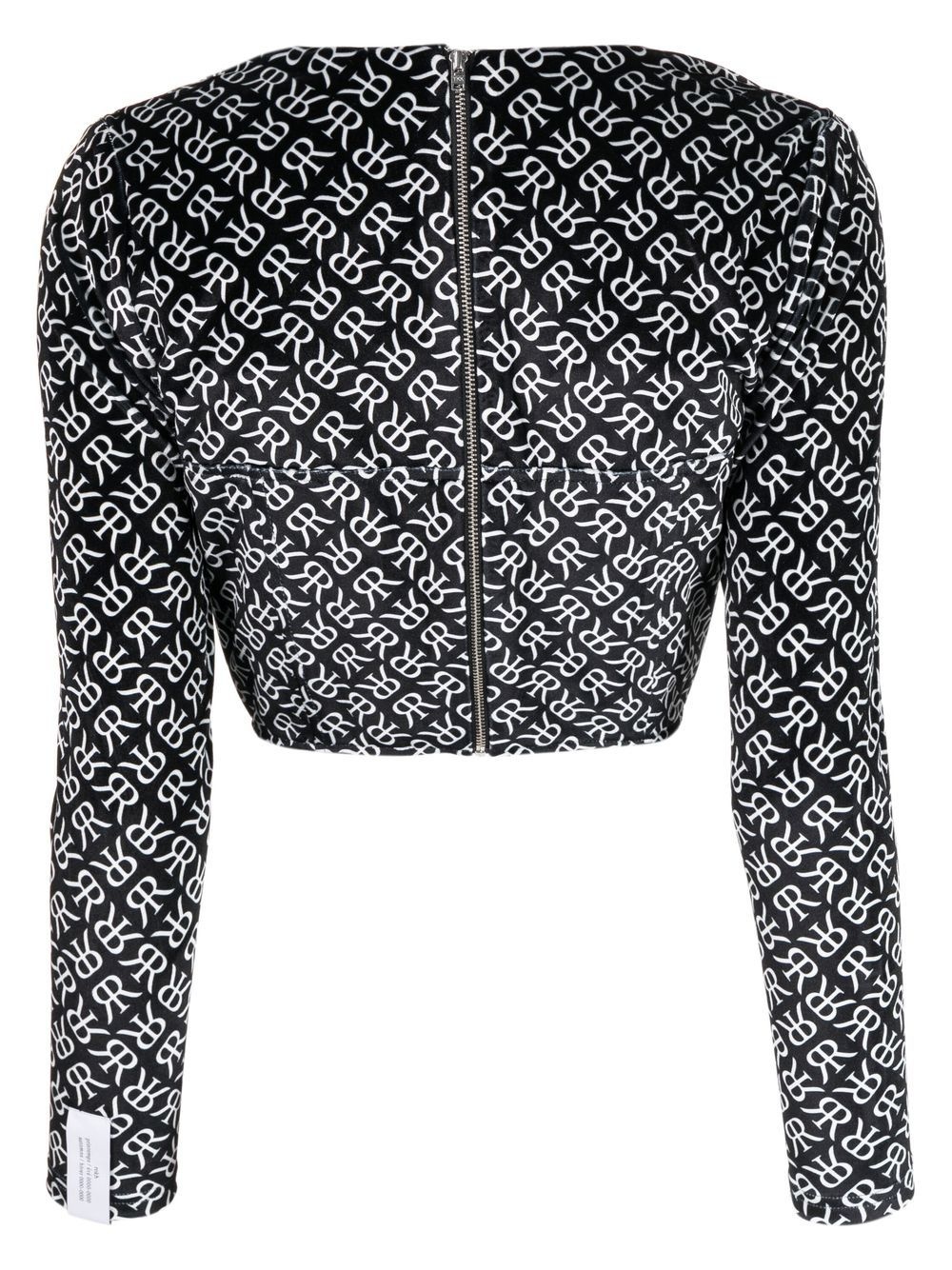 monogram-print bustier corset top - 2