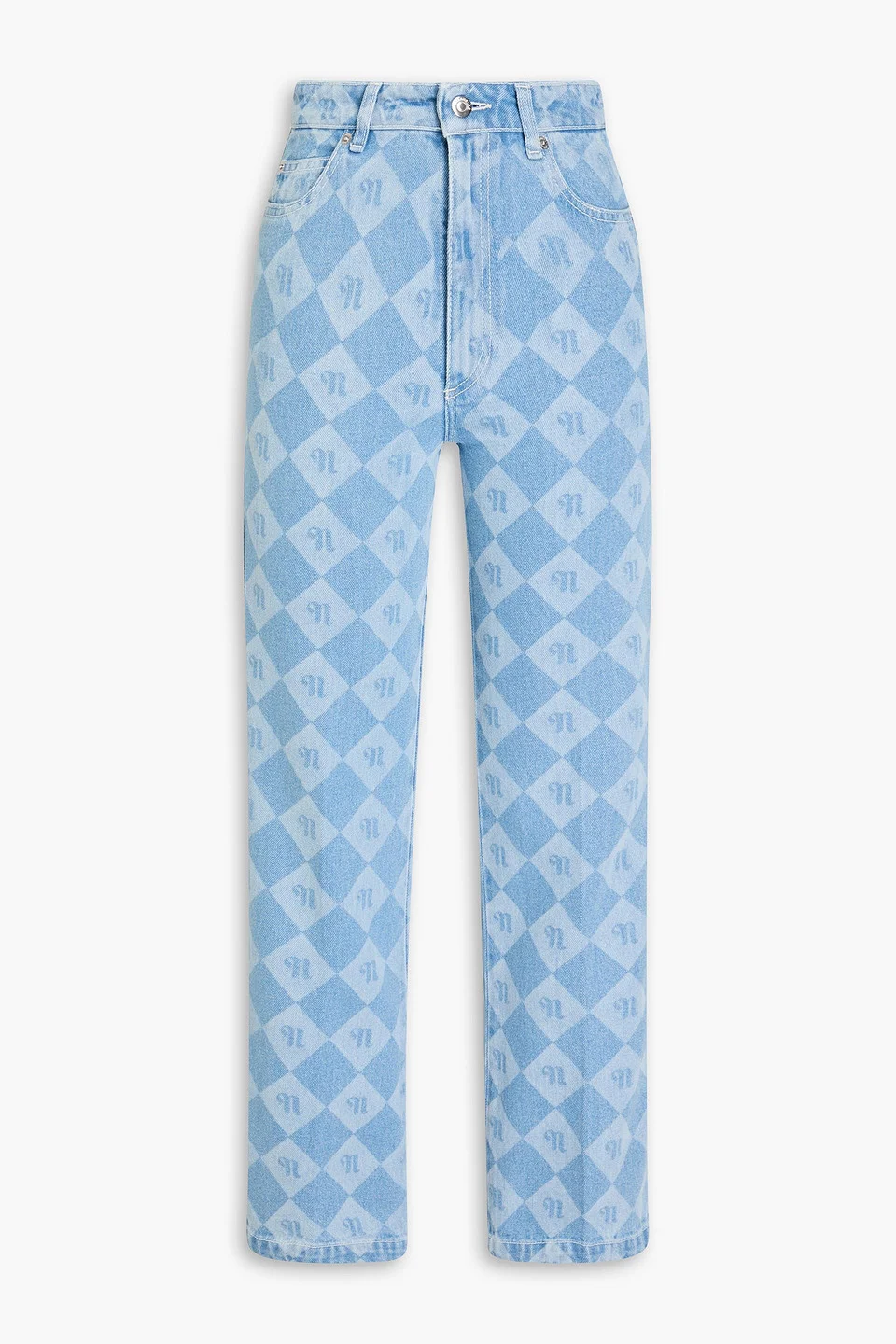 Zoey logo-print high-rise kick-flare jeans - 1