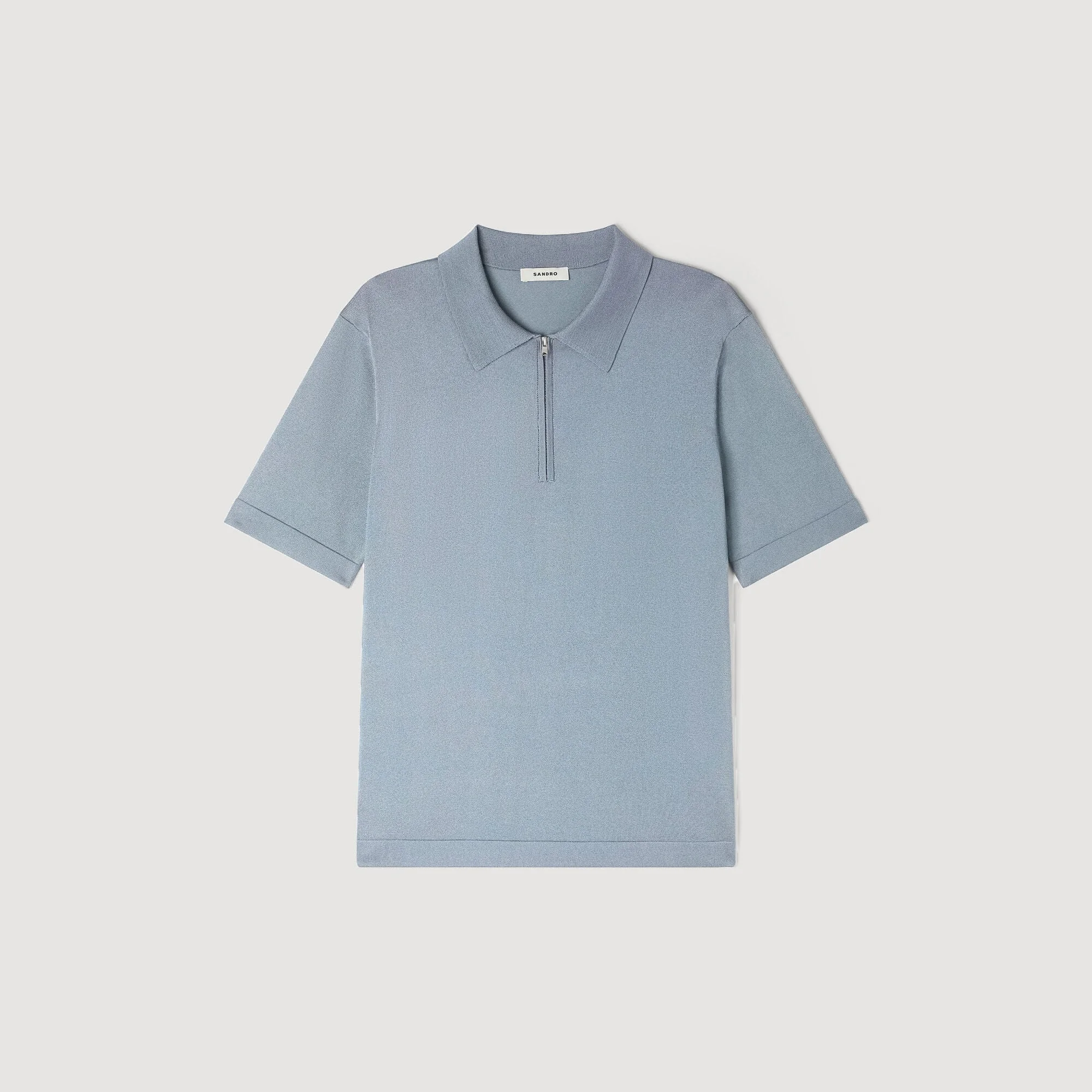 KNITTED POLO SHIRT WITH ZIP COLLAR - 1