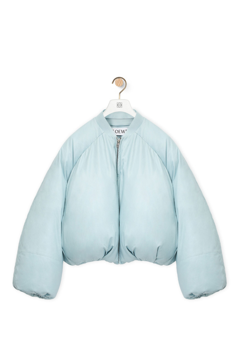 Puffer bomber jacket in nappa 1