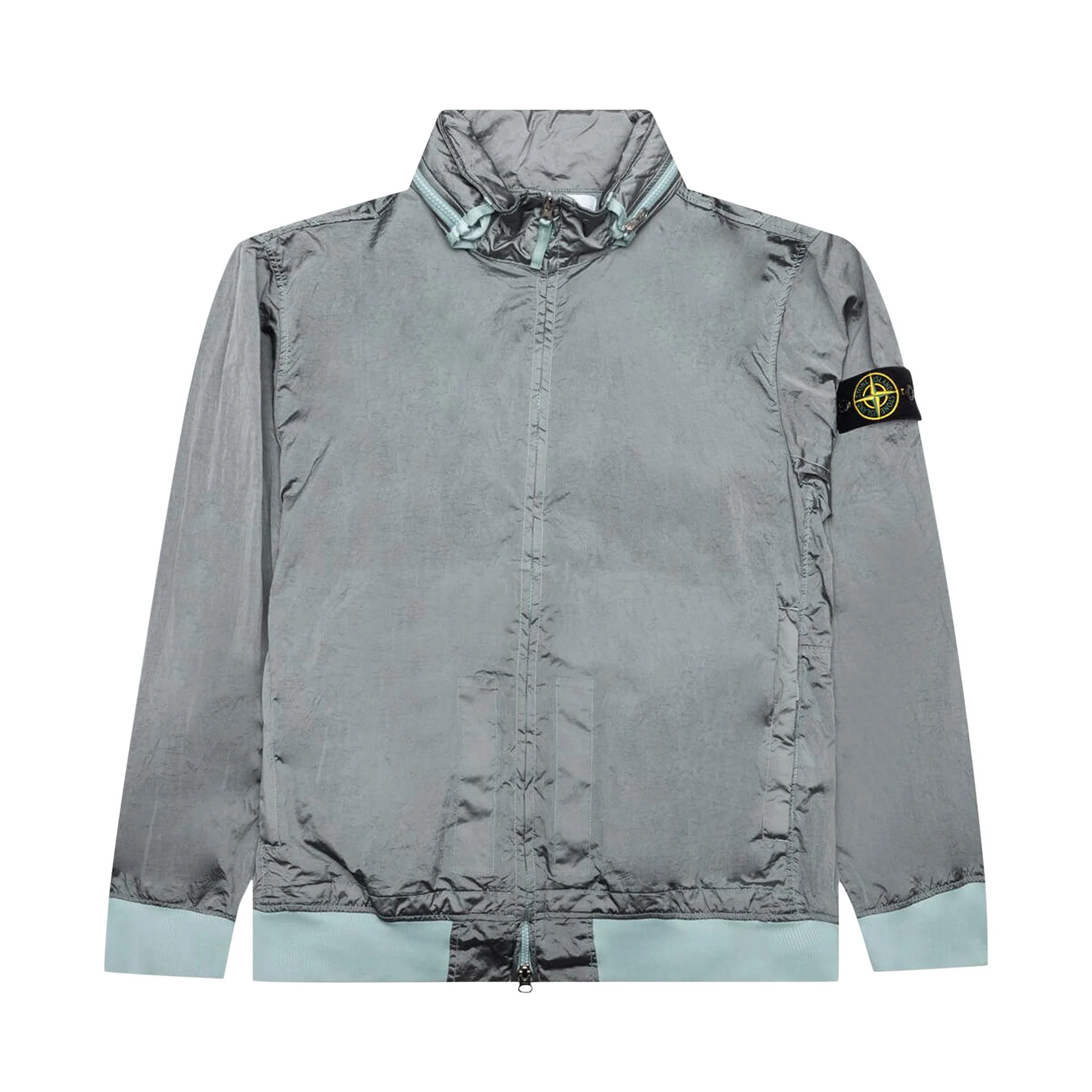 Stone Island Waffen Patch Foldable Hooded Zip Up Jacket 'Sky Blue' - 1