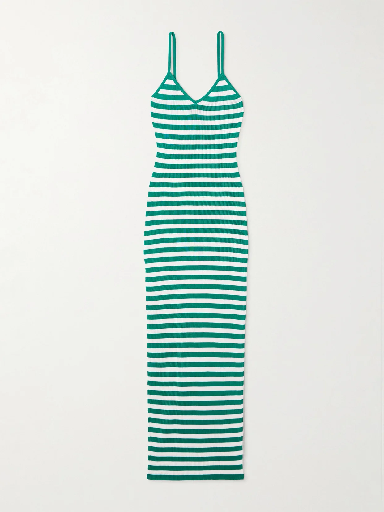 Striped Ribbed-knit Midi Dress - 1