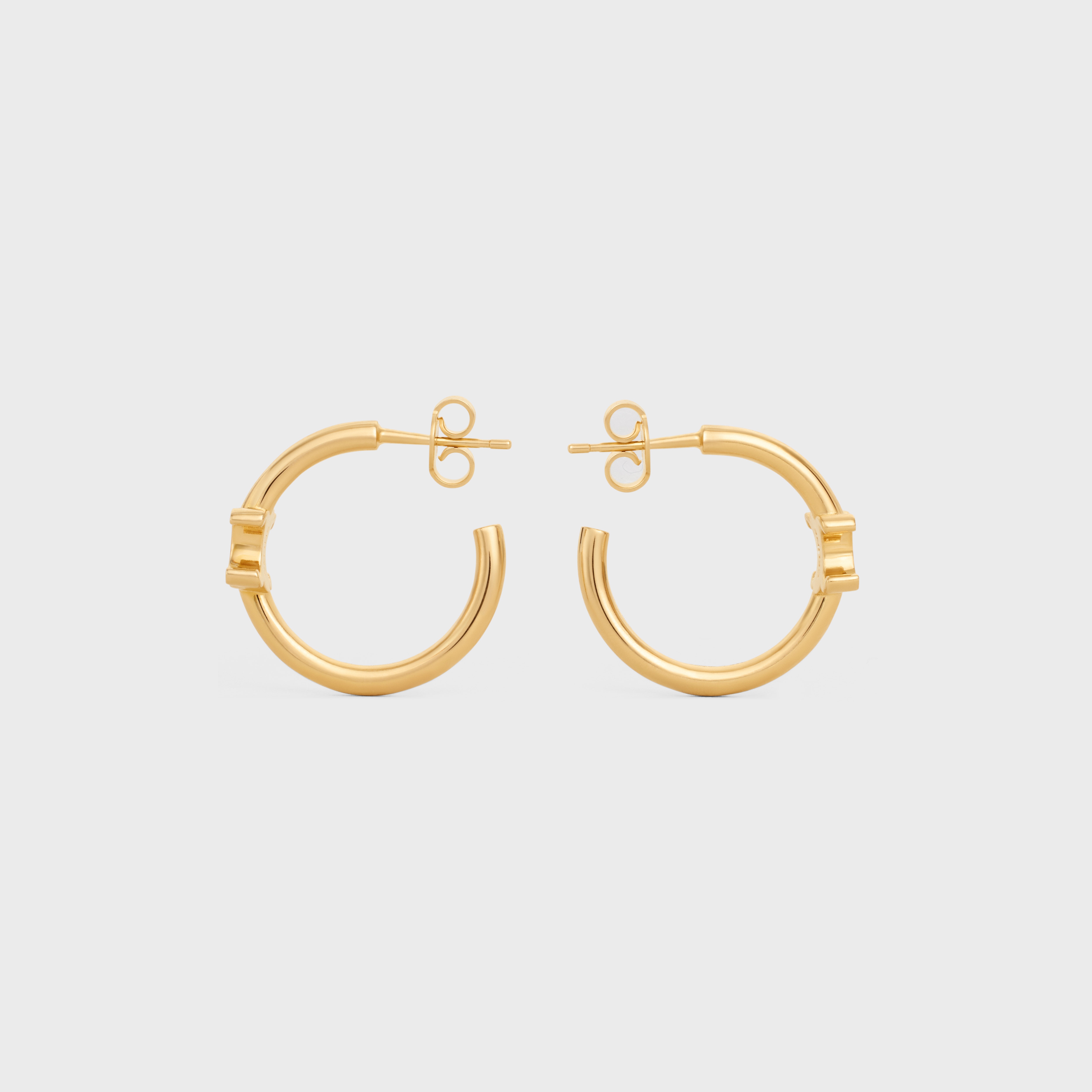 Triomphe Asymmetric Hoops in Brass with Gold Finish - 3
