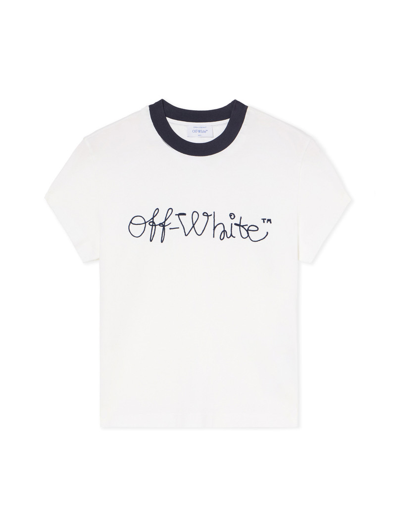 Embroidered Script Logo Fitted Logo Tee 1