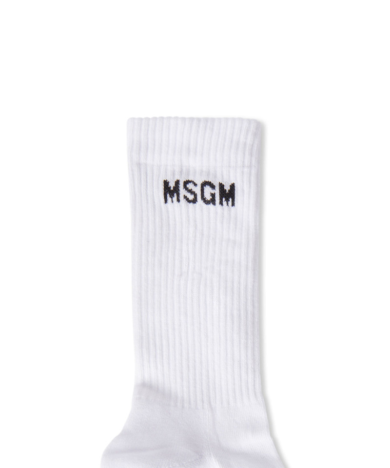 MSGM Solid color cotton socks with MSGM logo outlook