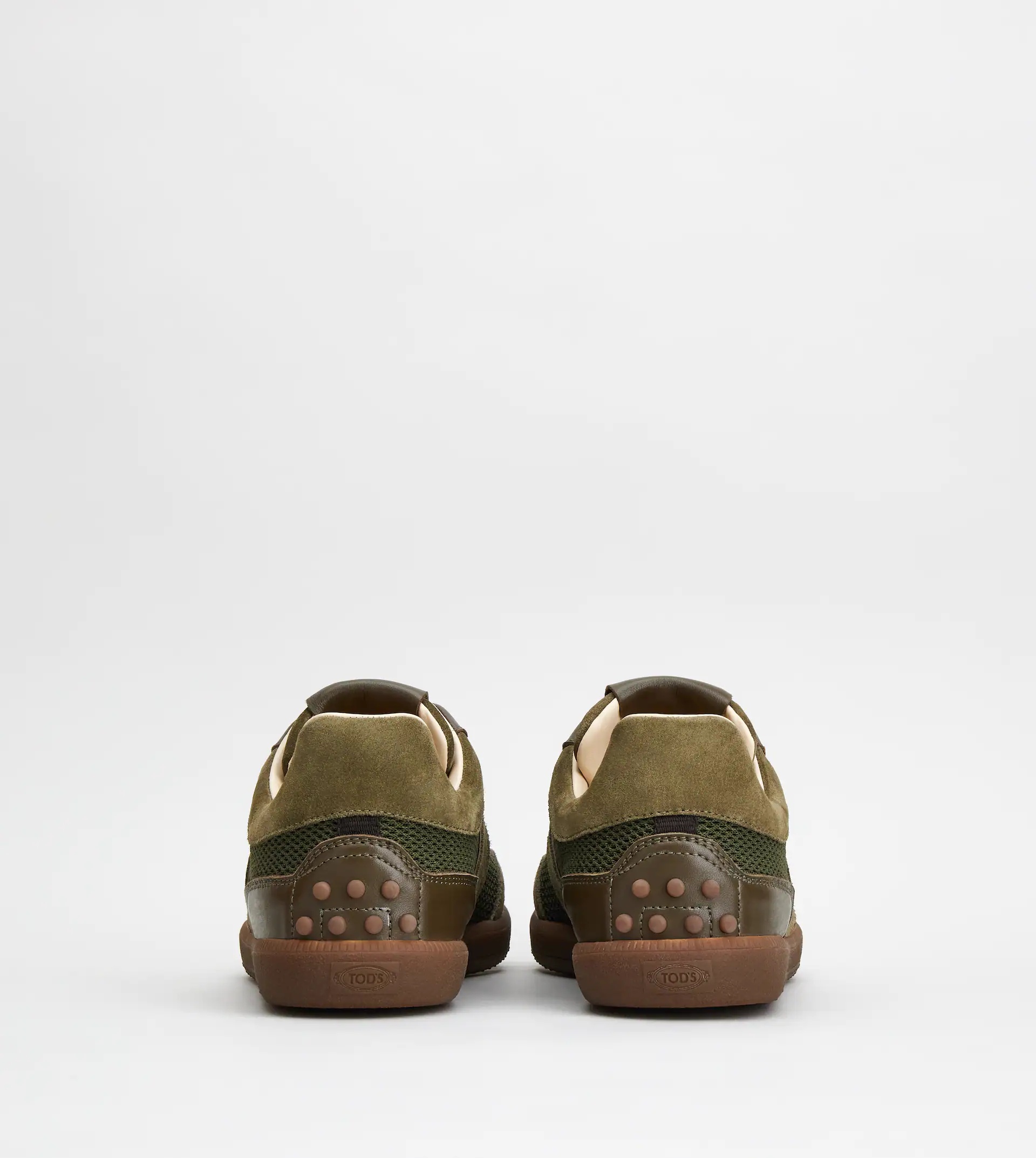 TOD'S TABS SNEAKERS IN SUEDE AND TECHNICAL FABRIC - GREEN - 3