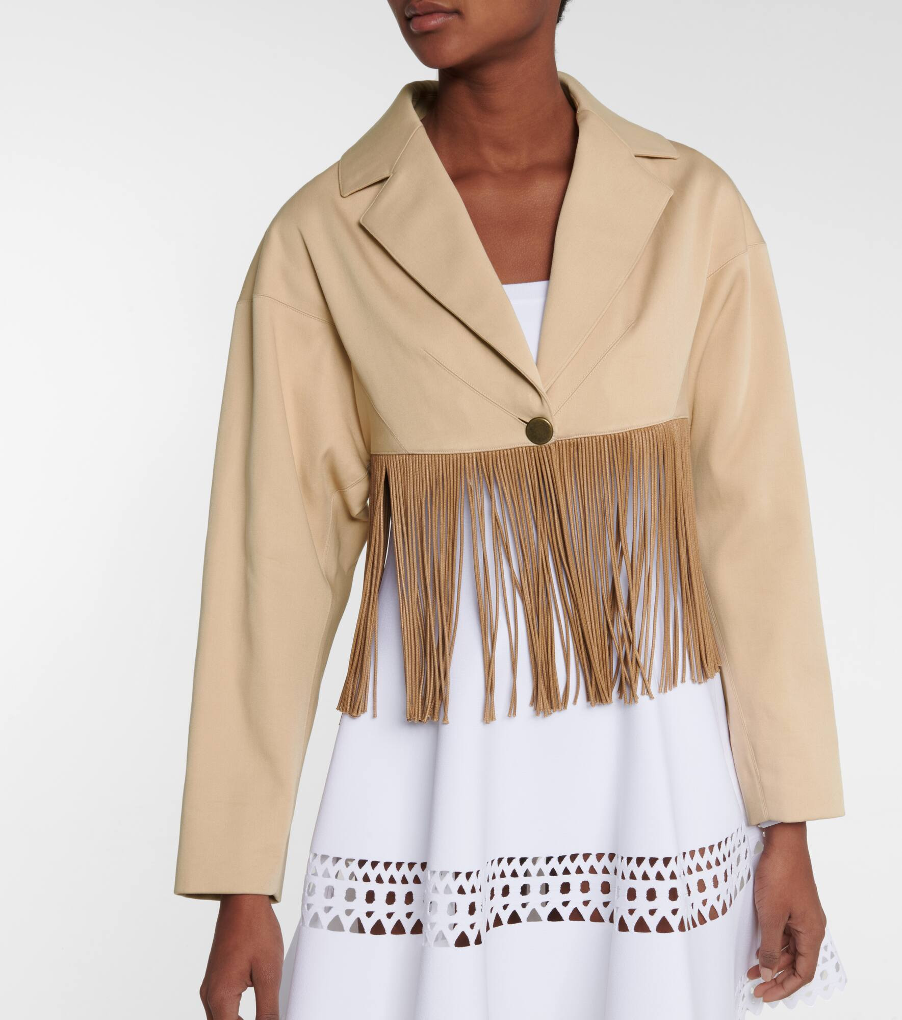 Fringed cotton blazer - 5