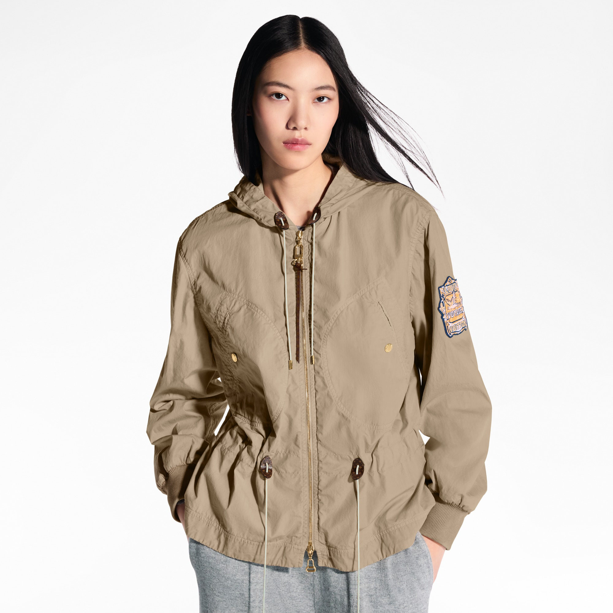 Peach-Effect Peplum Parka - 2