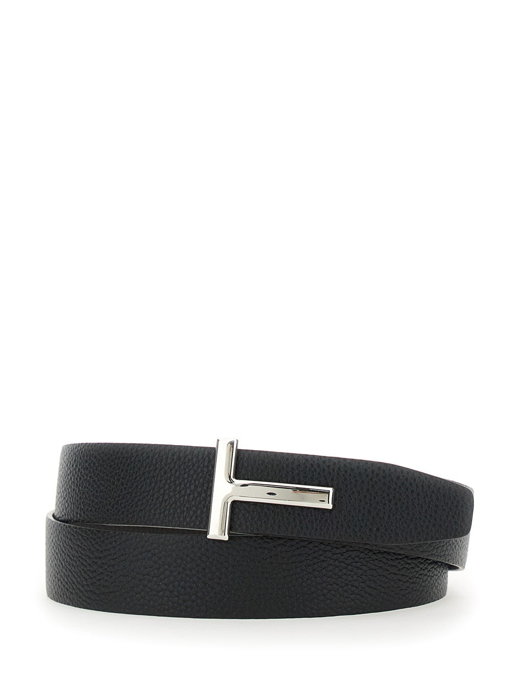 Tom Ford Men Brown Belt With T Buckle Closure In Grained Leather Man - 4