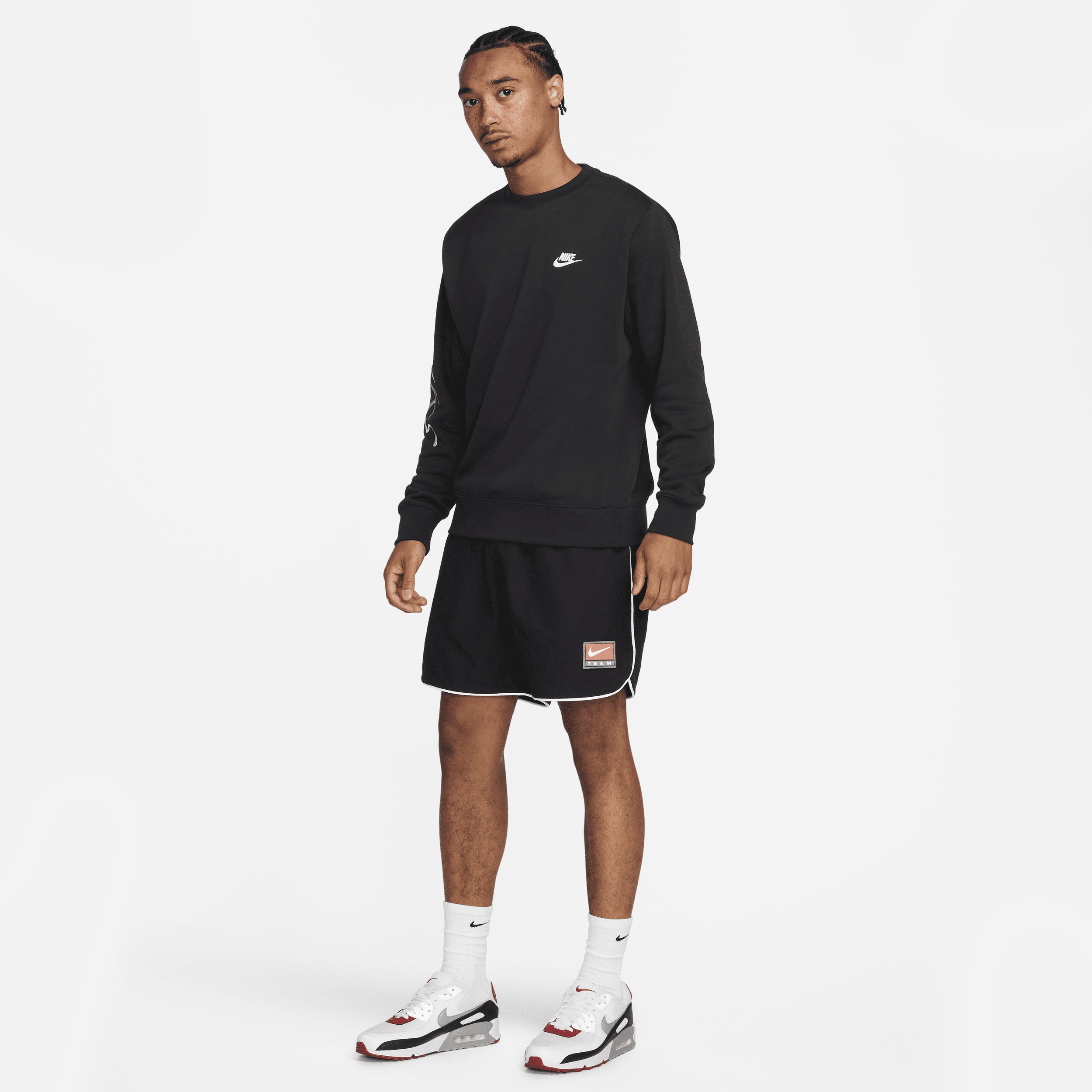 Nike Men's Club Fleece Brushed-Back Graphic Crew - 6