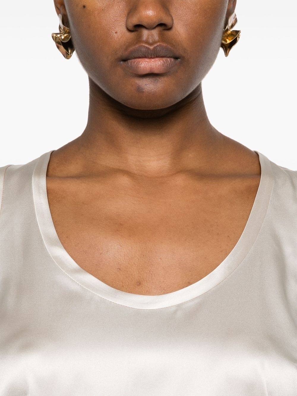satin sleeveless top - 5