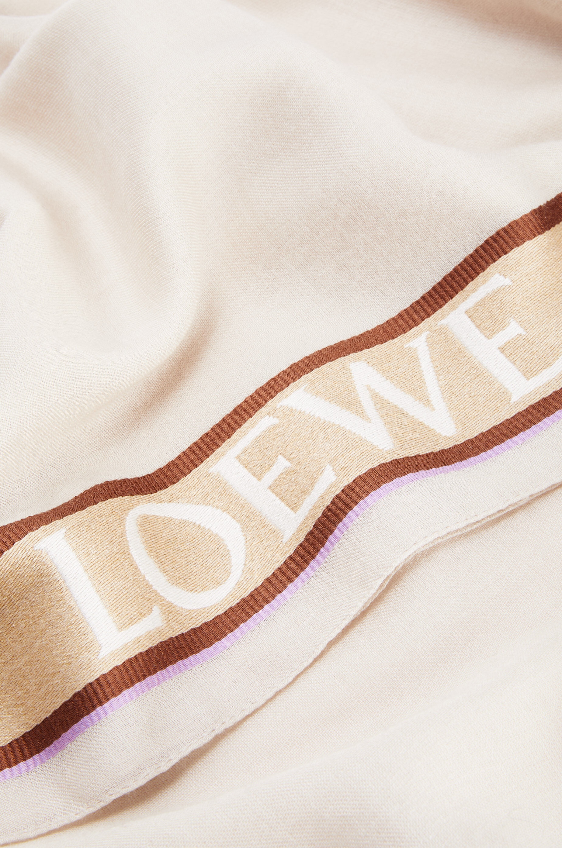 LOEWE border scarf in wool, silk and cashmere - 3