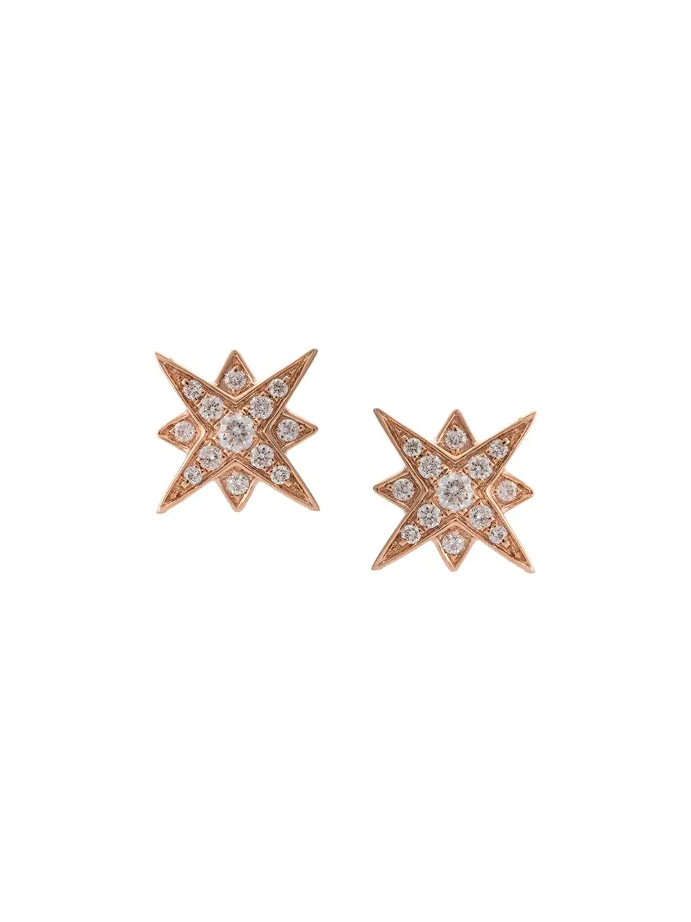 18kt yellow gold star diamond studs - 1