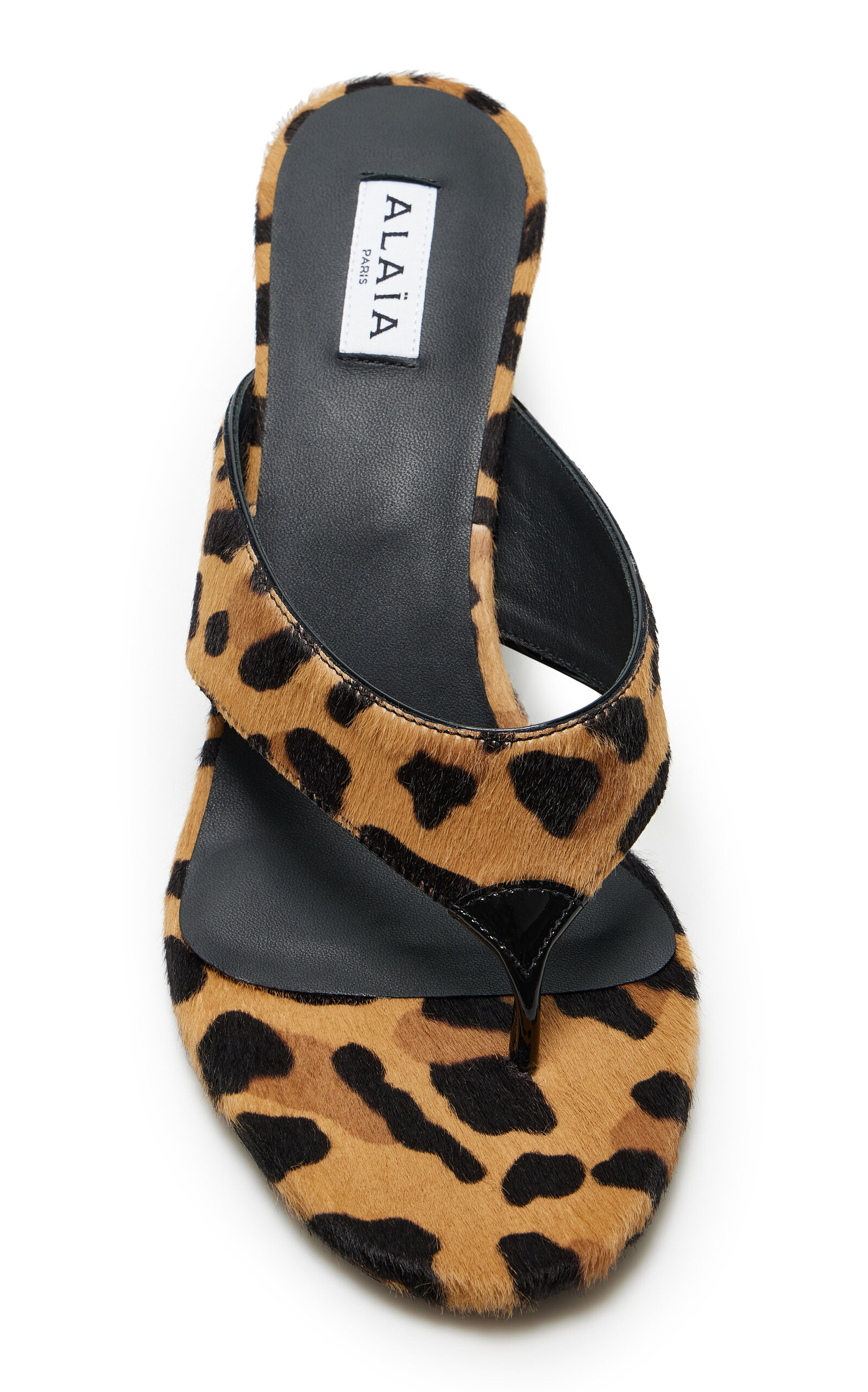 Infradito Leopard-Print Pony Hair Thong Sandals animal - 2