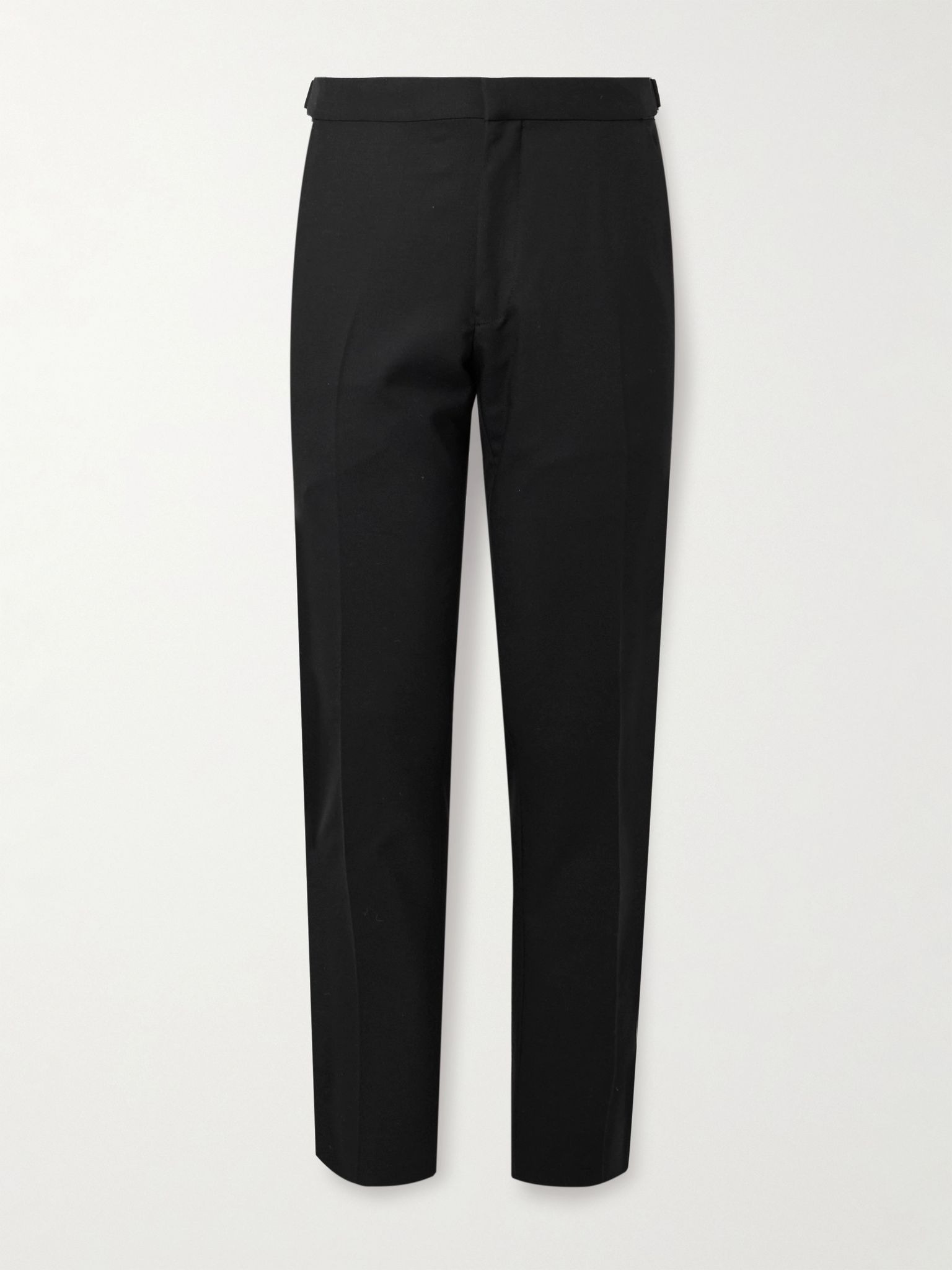 Slim-Fit Silk and Wool-Blend Trousers Black - 1