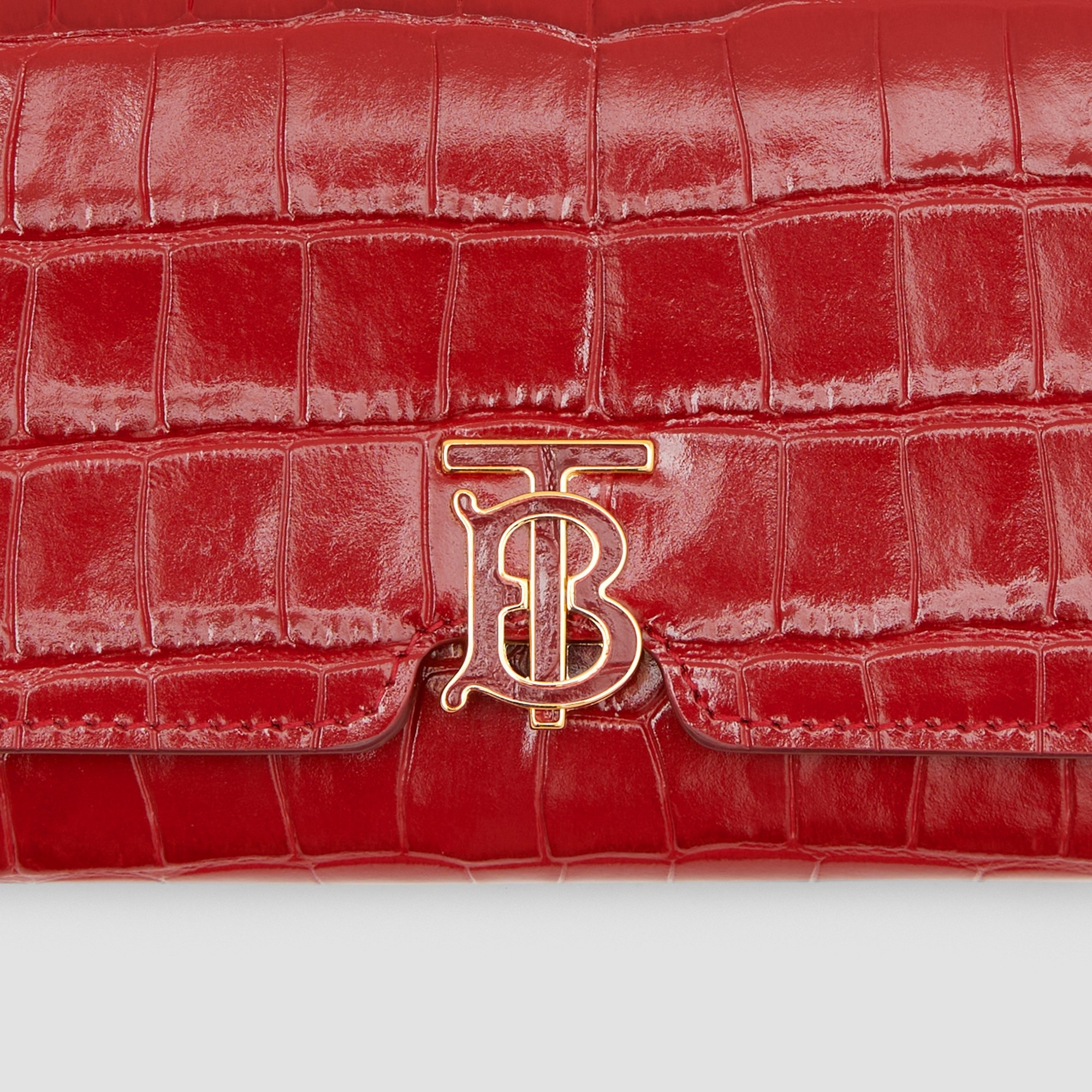 Embossed Leather TB Continental Wallet - 2