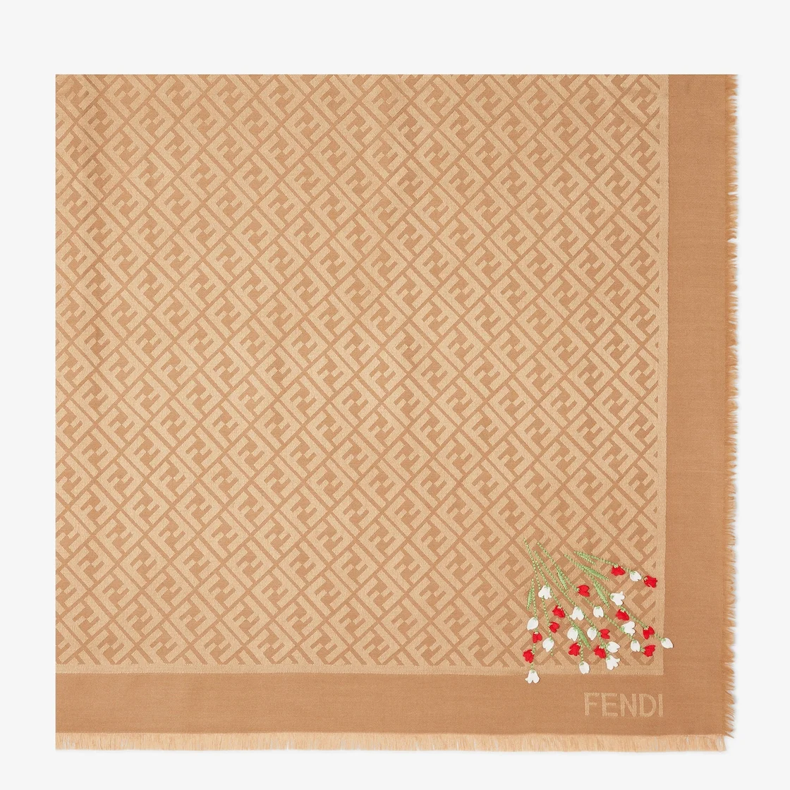 FF Shawl Brown silk and wool shawl - 1