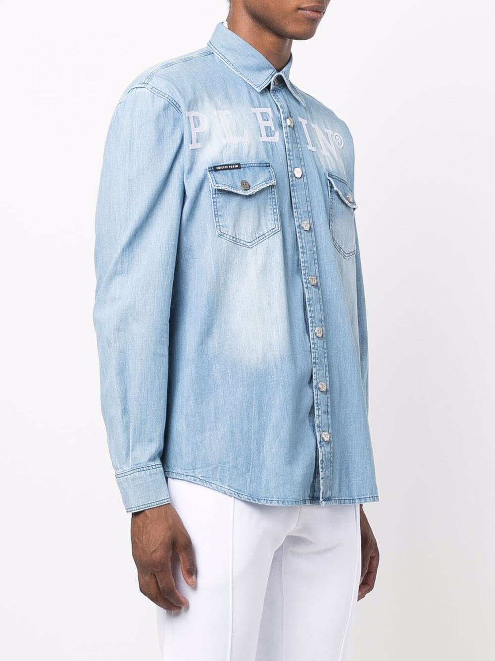 Plein embroidered denim shirt - 3