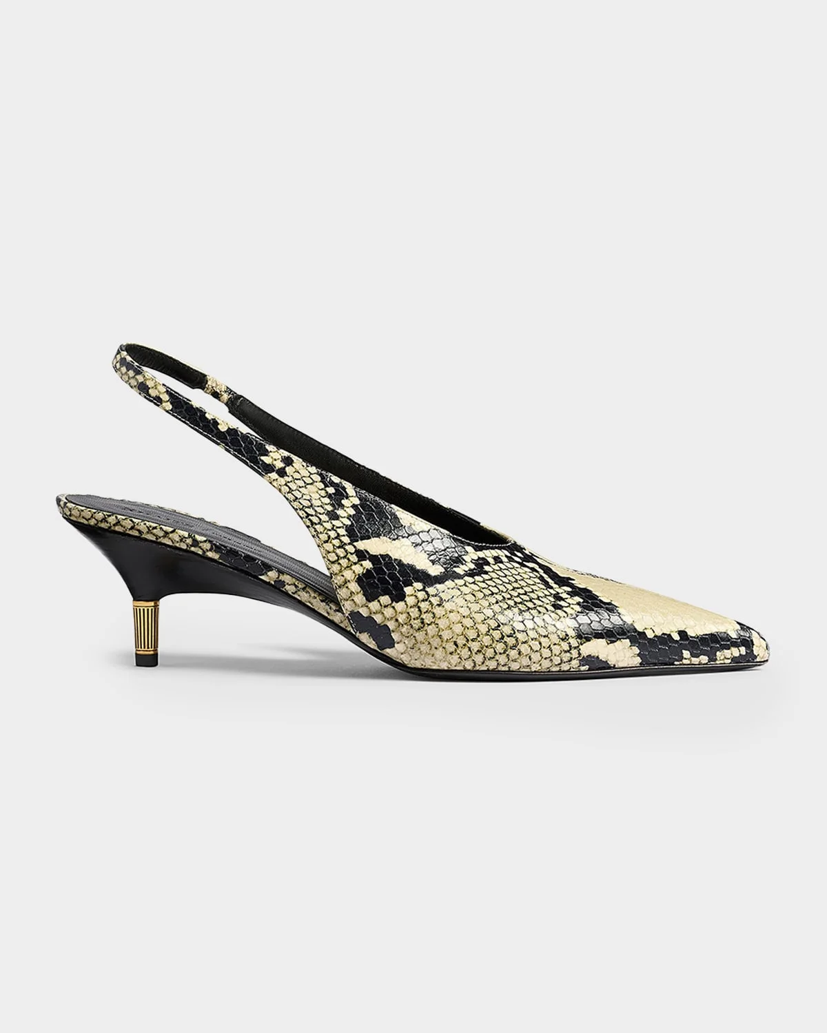 55mm Bella Snake-Embossed Leather Pumps - 1