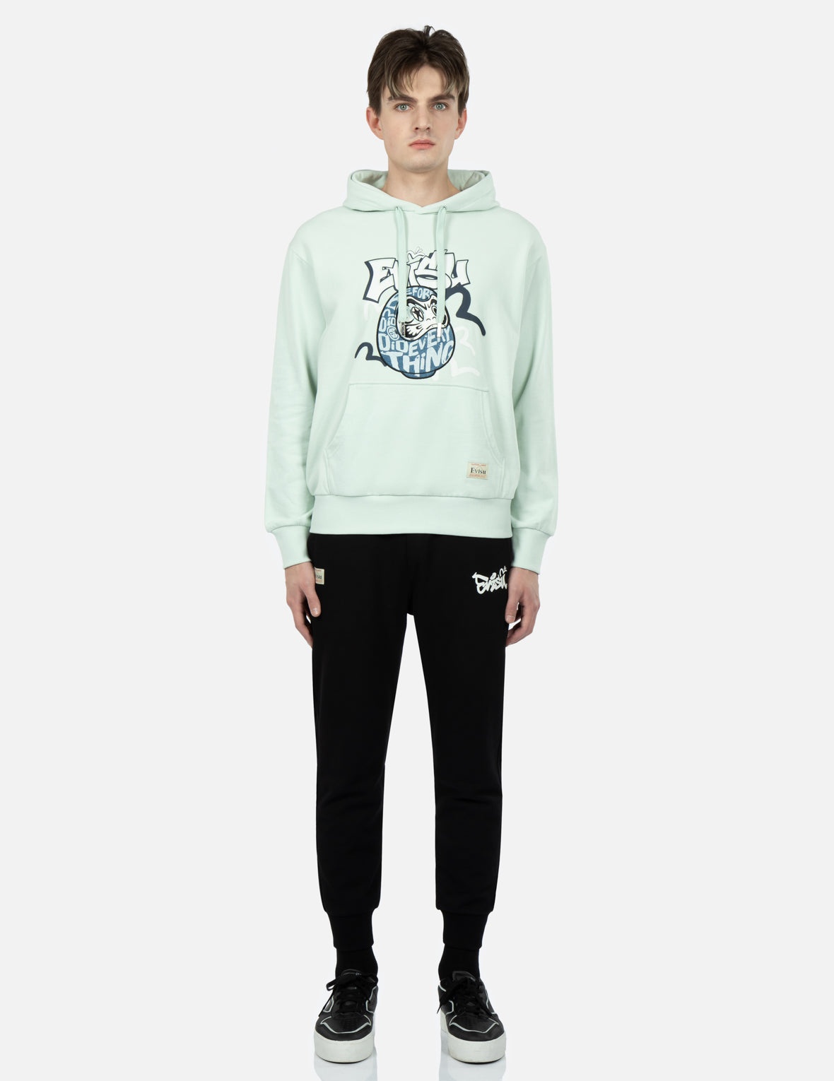 Daruma Denim Appliqué Hooded Sweatshirt - 5