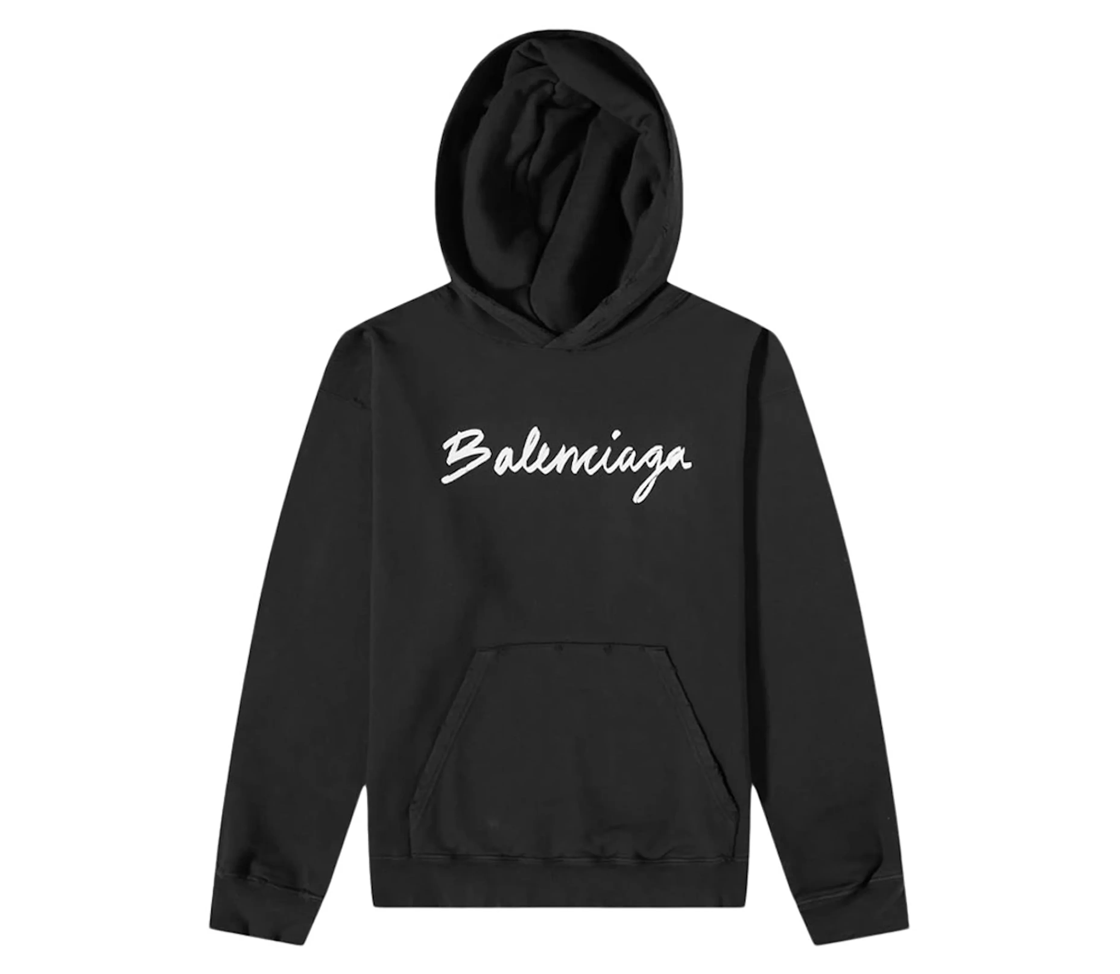 Balenciaga 'Script Logo' Oversized Wide Fit Hoodie (Black) - 1