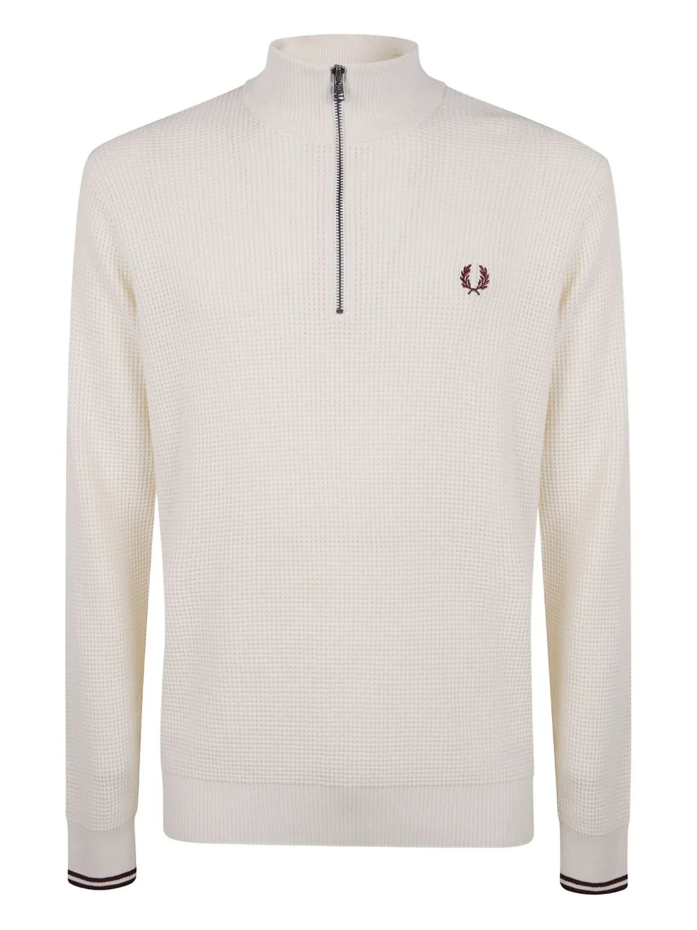 half-zip waffle sweater - 1