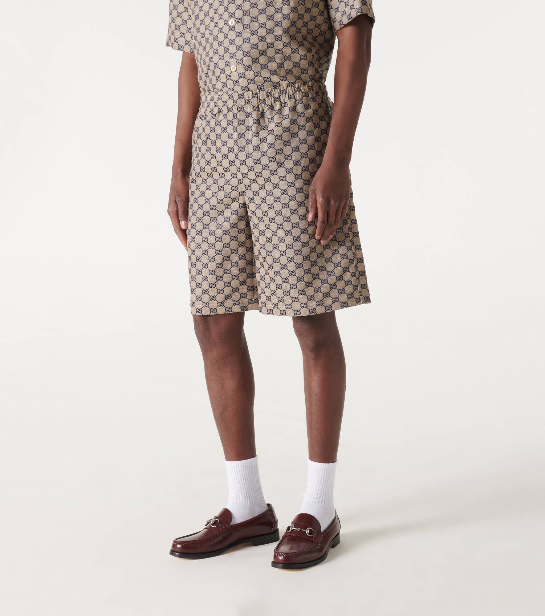 GG linen-blend shorts - 3