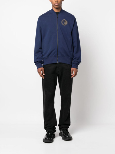 VERSACE JEANS COUTURE logo-print cotton bomber jacket outlook