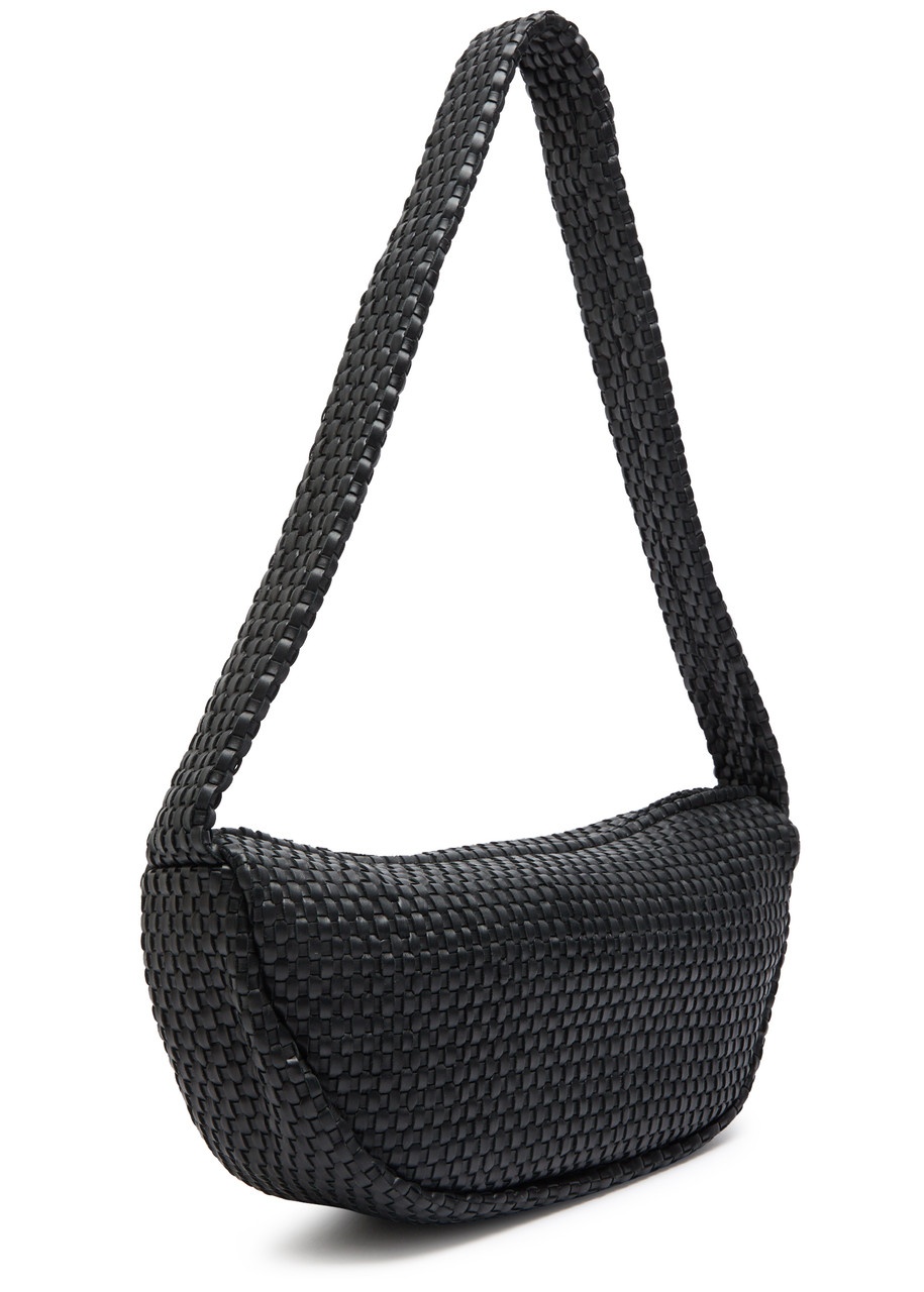 ST. Agni Latice Weave Crescent Leather Shoulder bag - 2
