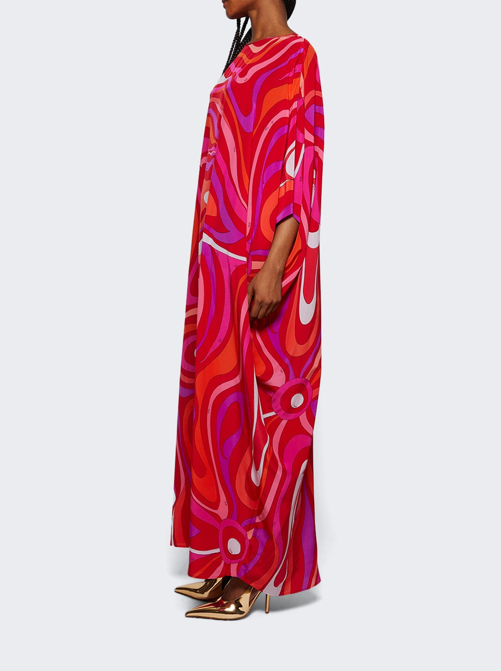 Marmo Print Kaftan Corallo And Fuxia - 3