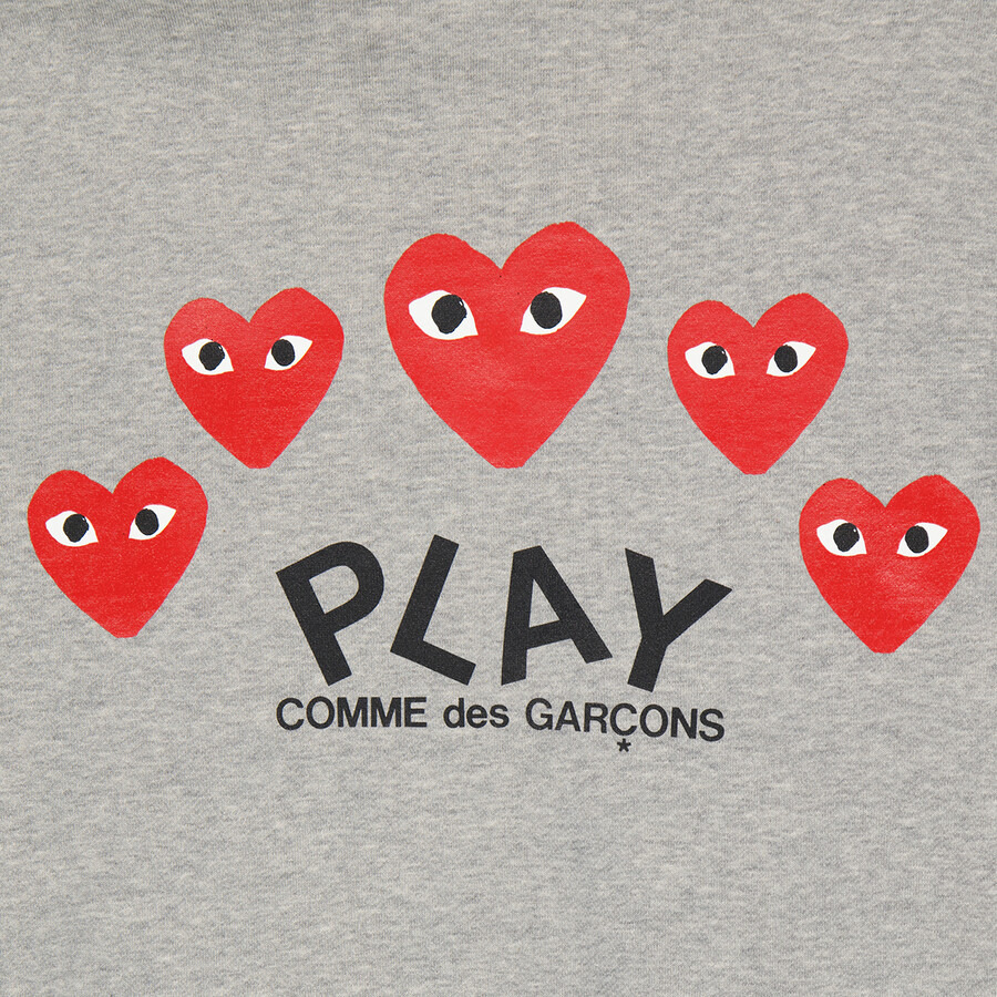 Comme Des Garcons Ladies Embroidered Hearts-appliqued Cotton-jersey Hoodie - 7