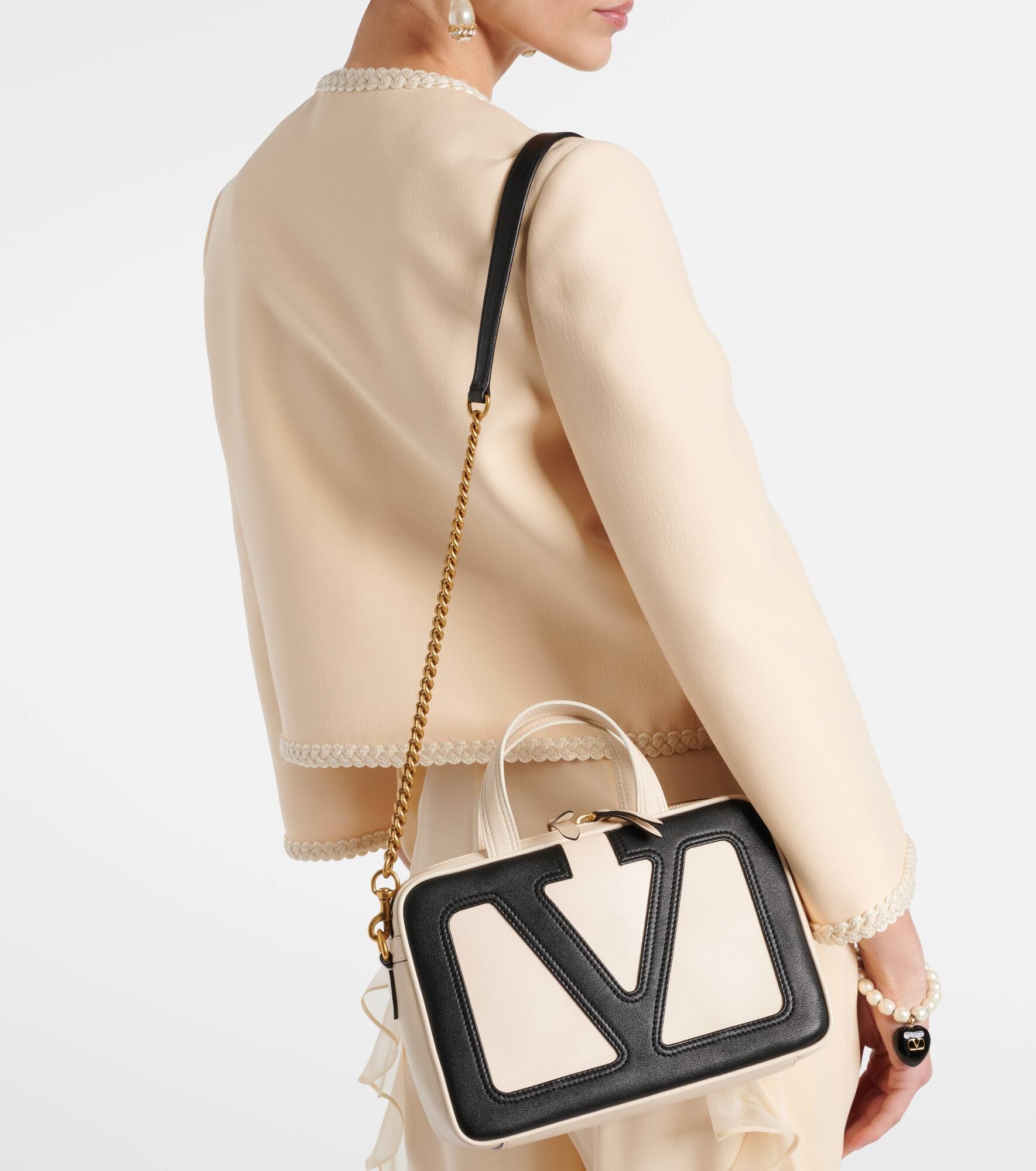 Viva Superstar VLogo leather tote bag - 7