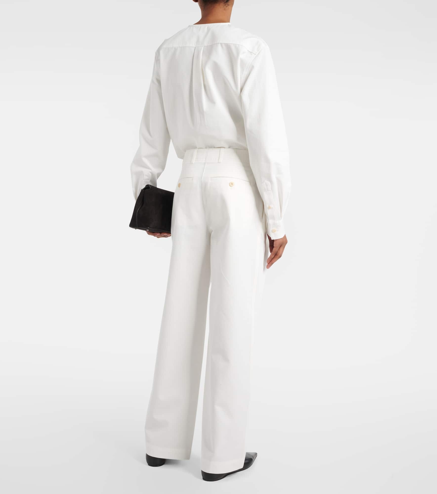 Low-rise cotton twill straight pants - 3