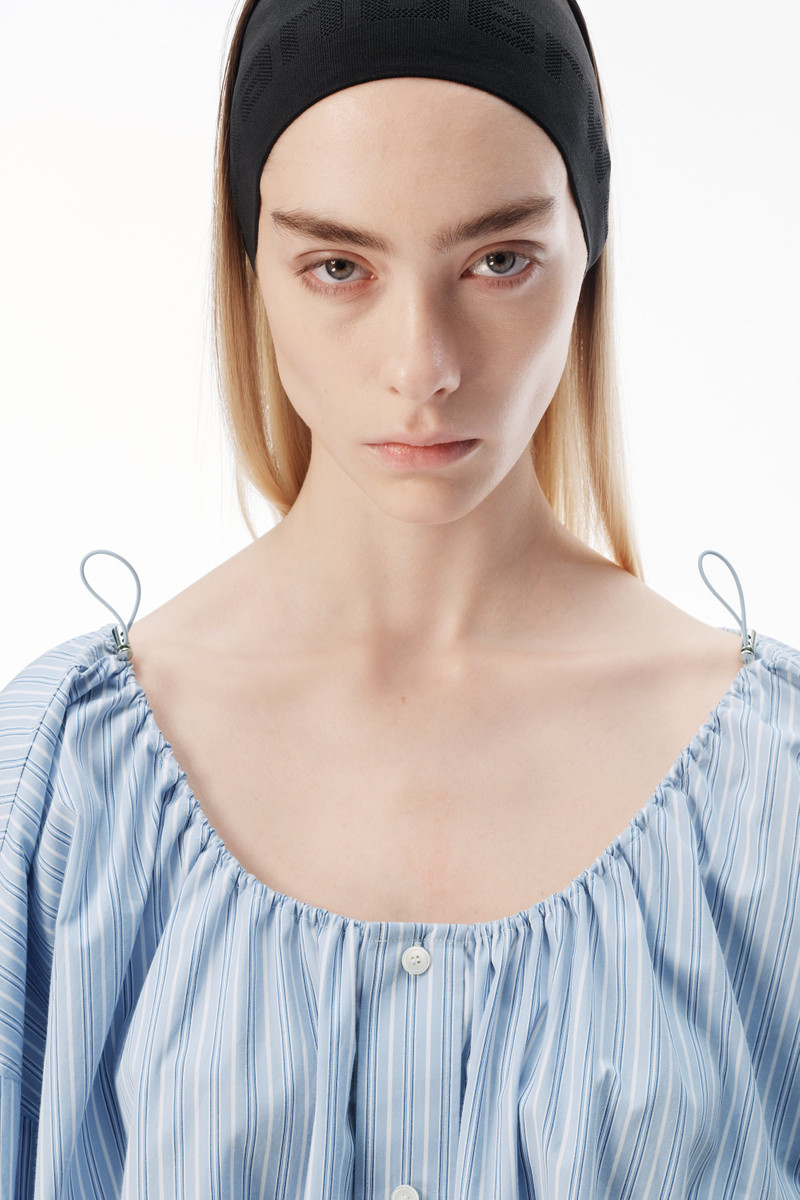 Alexander Wang BUNGEE SCOOP NECK MINI SHIRT DRESS outlook