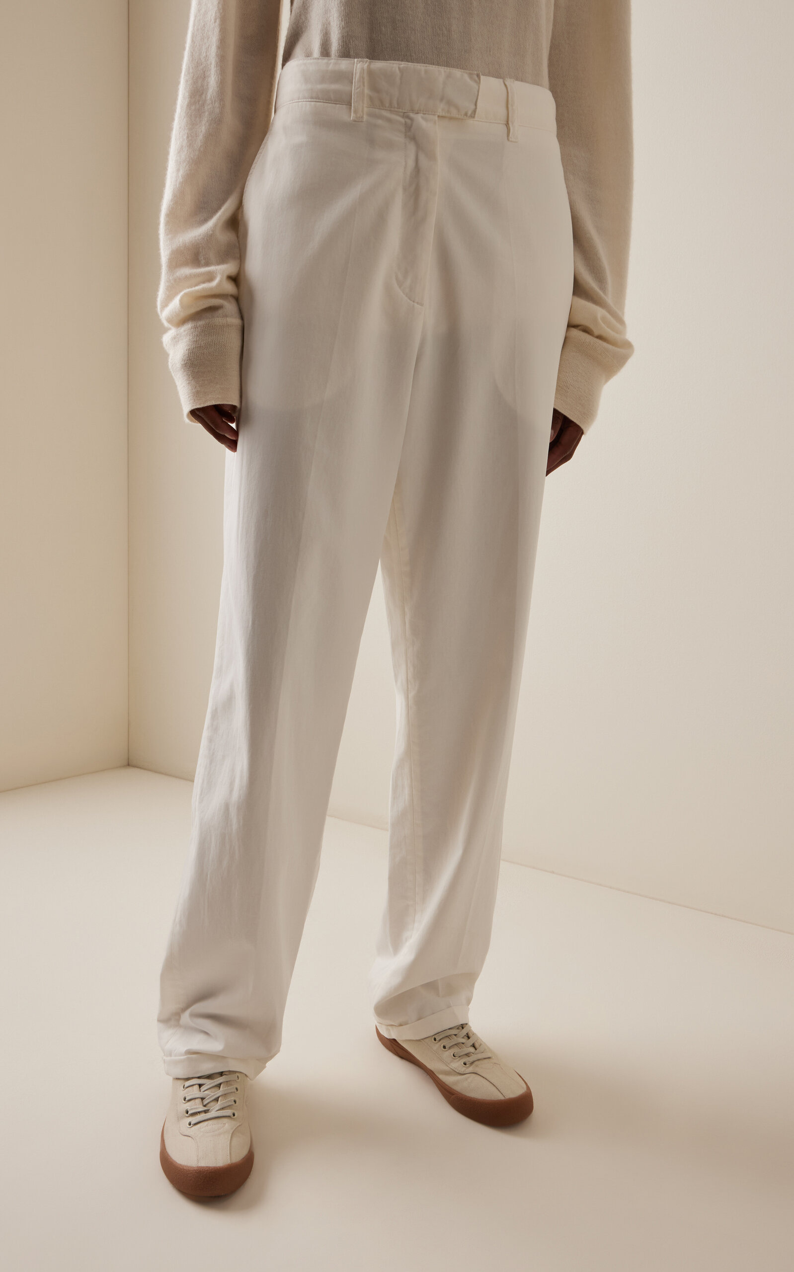 Neriah Cotton-Blend Straight-Leg Pants white - 3