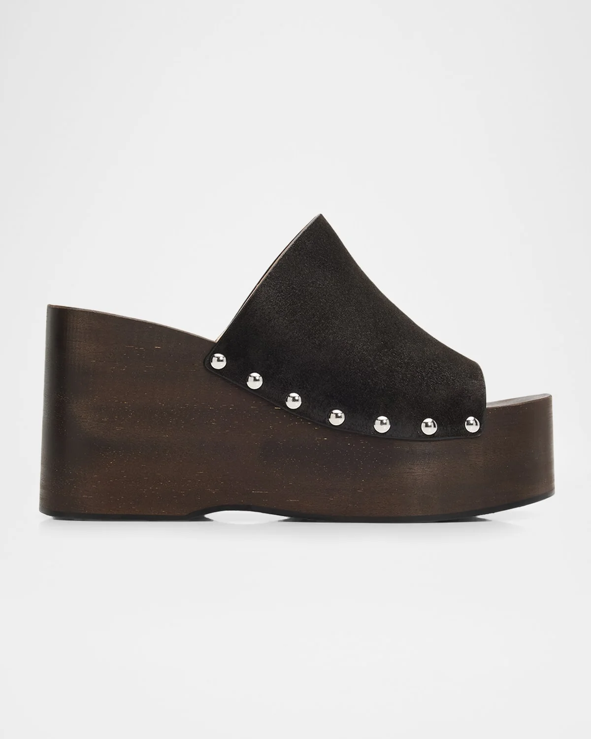 100mm Kate Suede Platform Clogs - 1