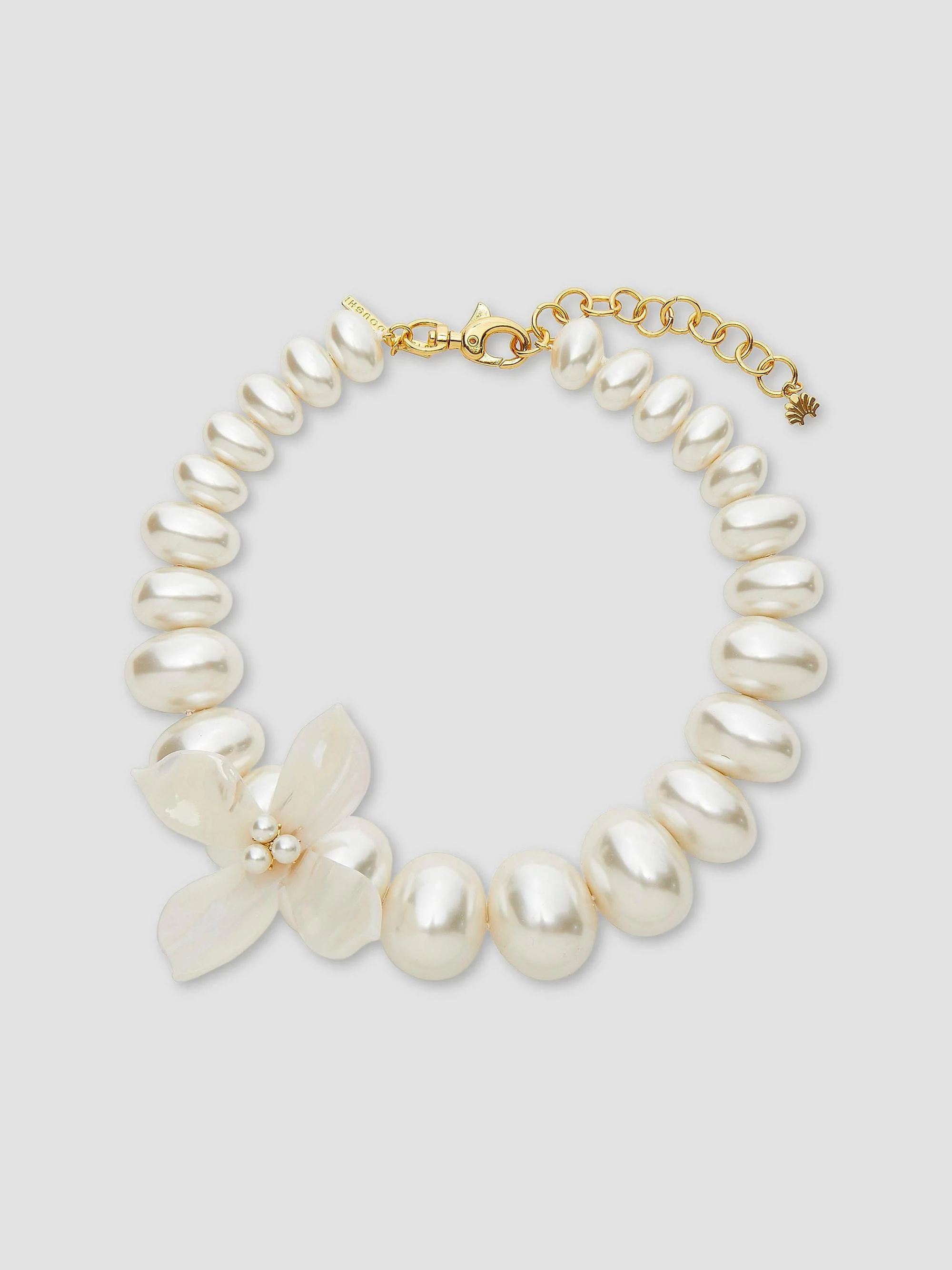 Women's Oleander 14K-Gold-Plated & Acetate Necklace - Mother Of Pearl - 1