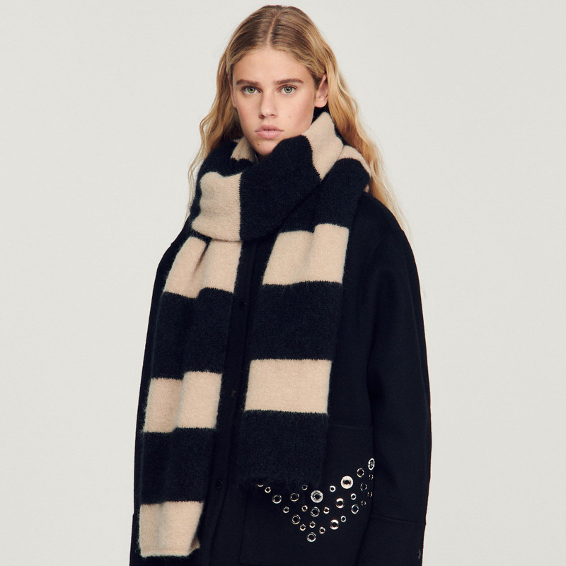 Sandro Two-tone striped scarf outlook