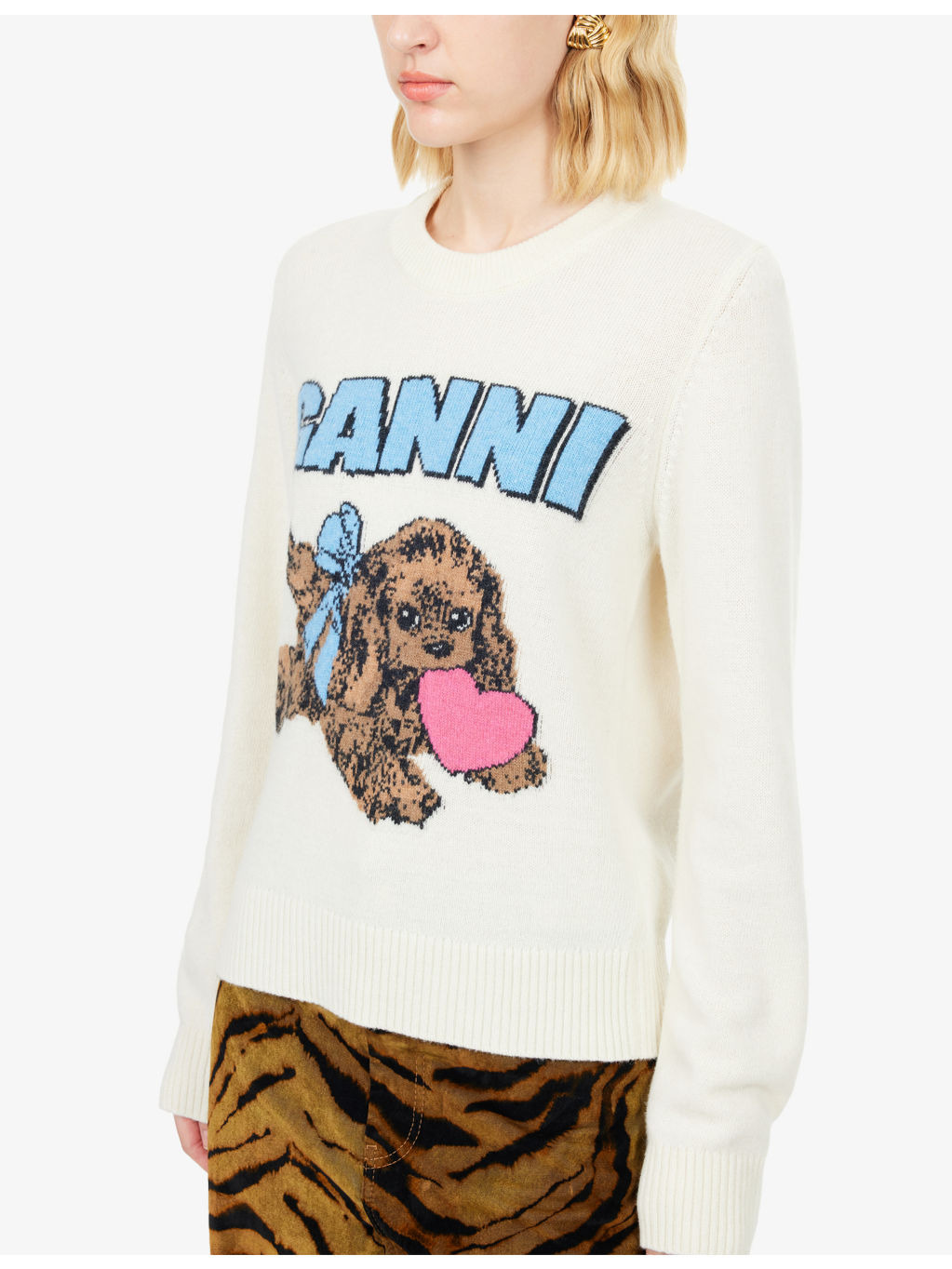 Puppy Round-Neck Wool-Blend Jumper - 5