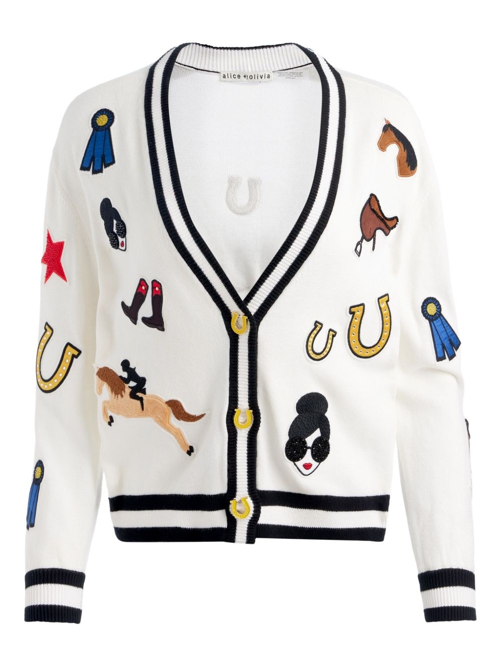 equestrian-motif cardigan - 1