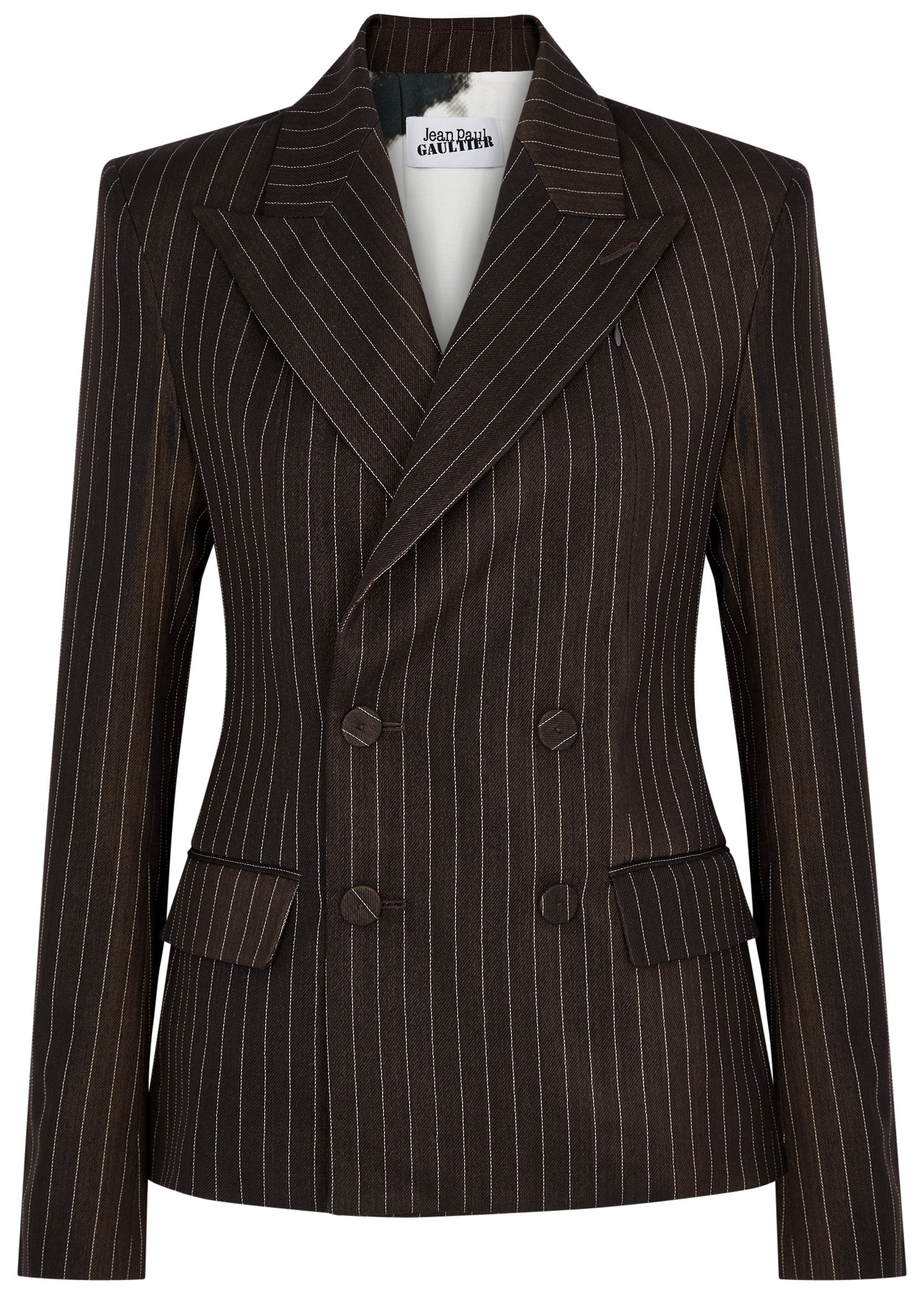 jean paul gaultier ニットブルゾン Jean Paul Gaultier Madonna pinstriped wool-blend blazer