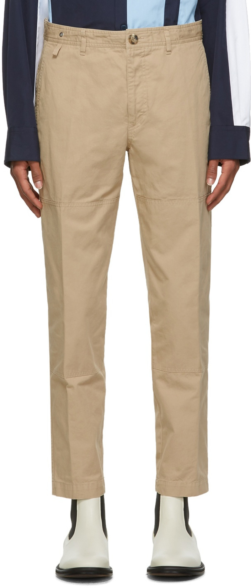 Tan Patch Chino Trousers - 1