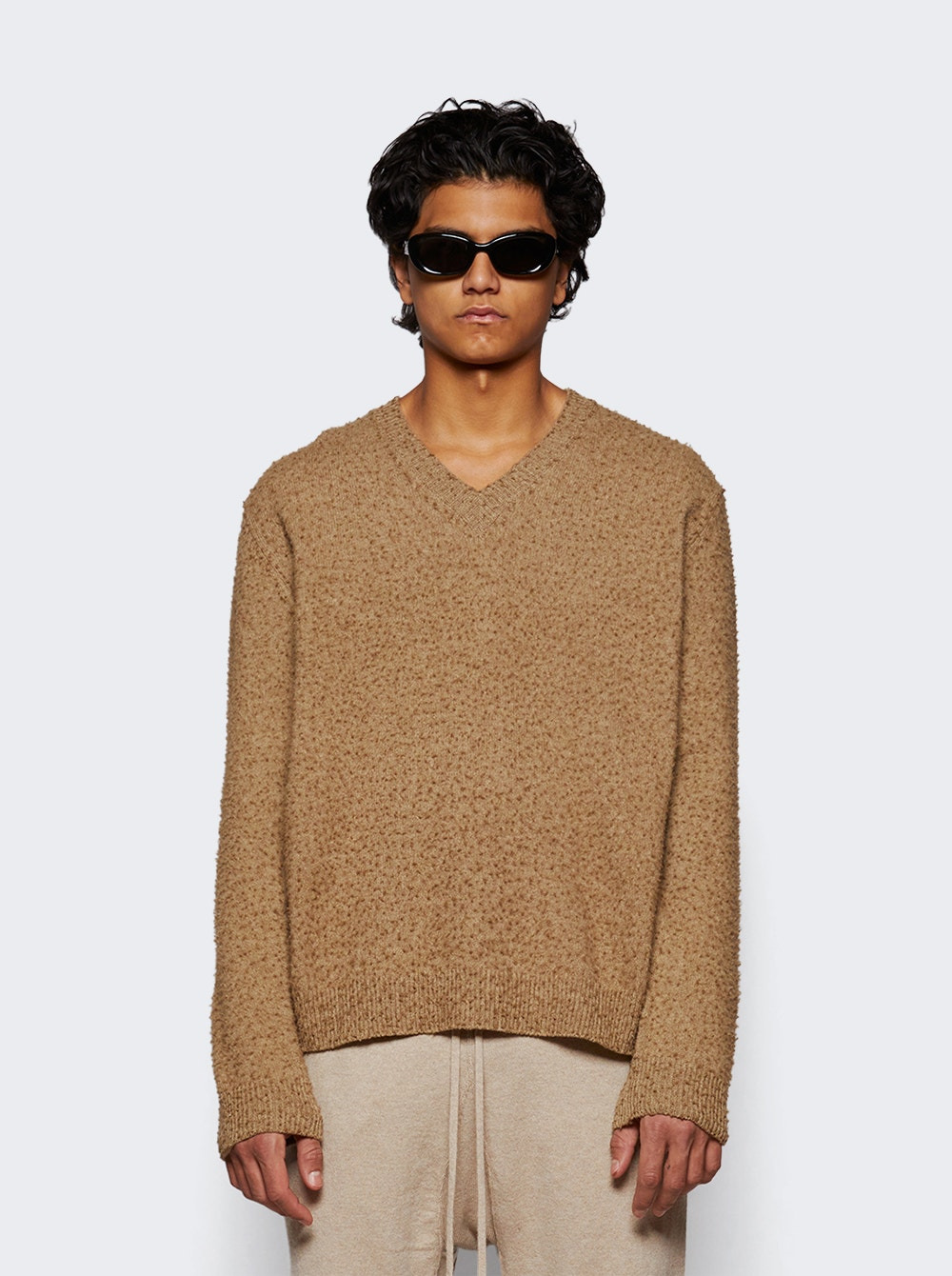 V- Neck Sweater Walnut - 3